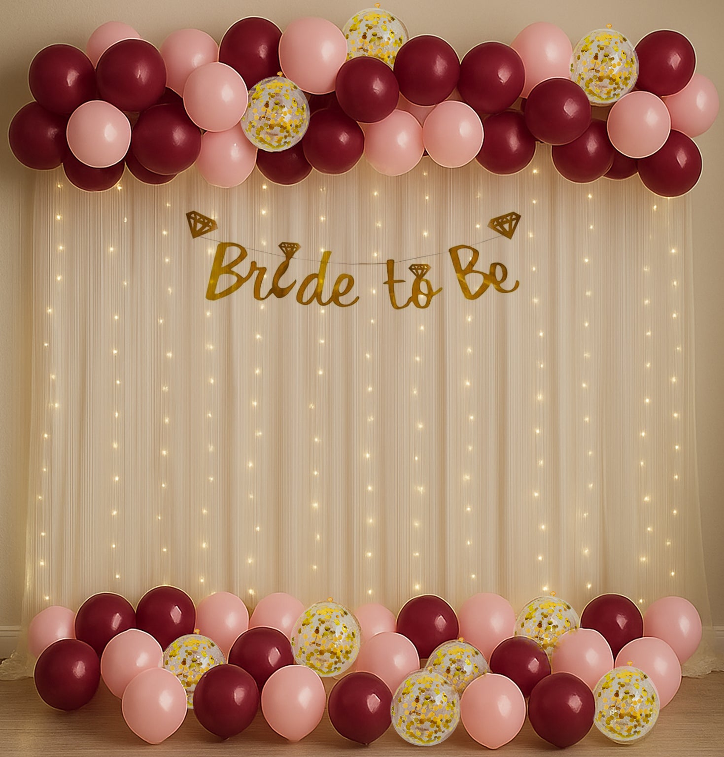 Burgundy Pink Bride to be Party Decor Kit