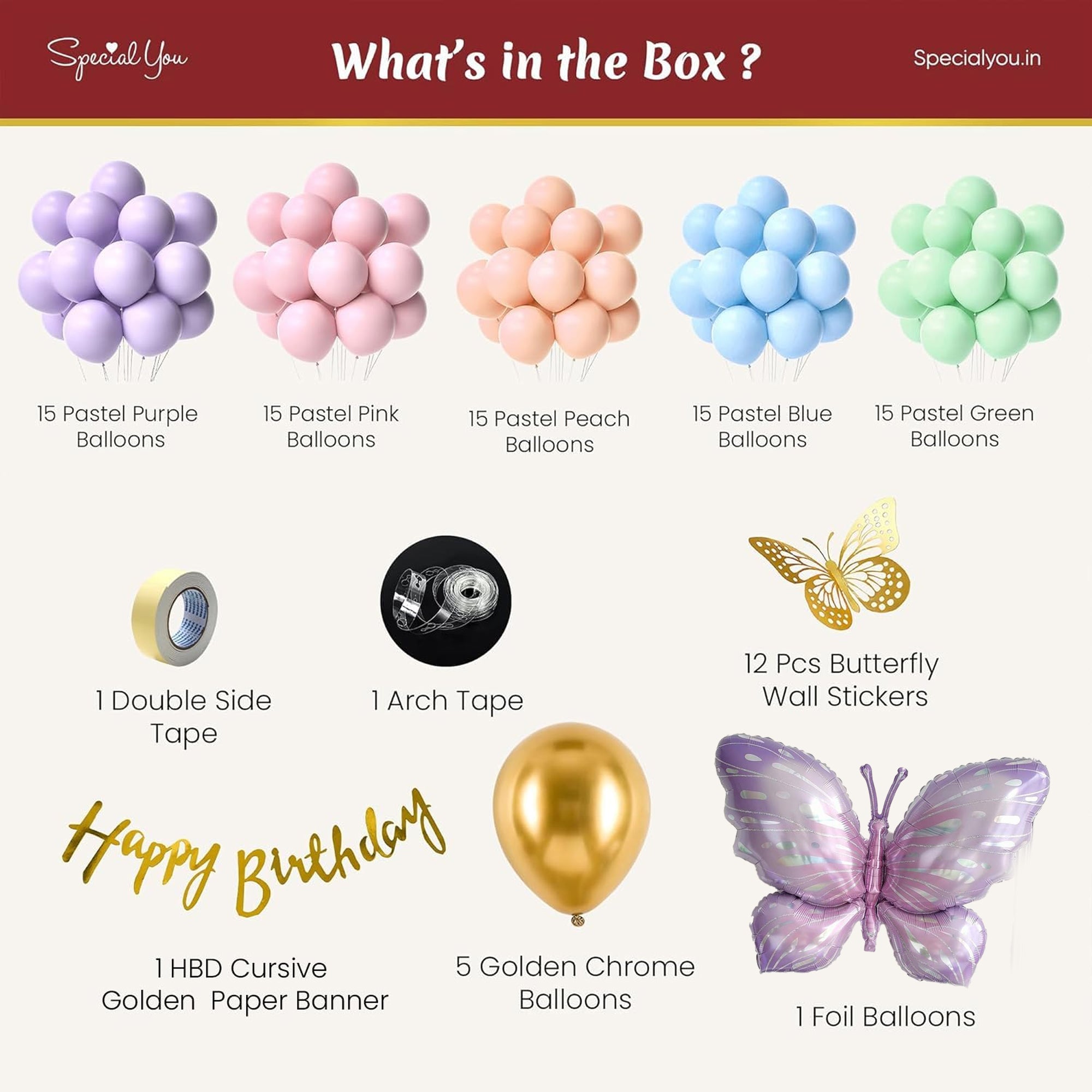 Butterfly foil balloon theme birthday decoration