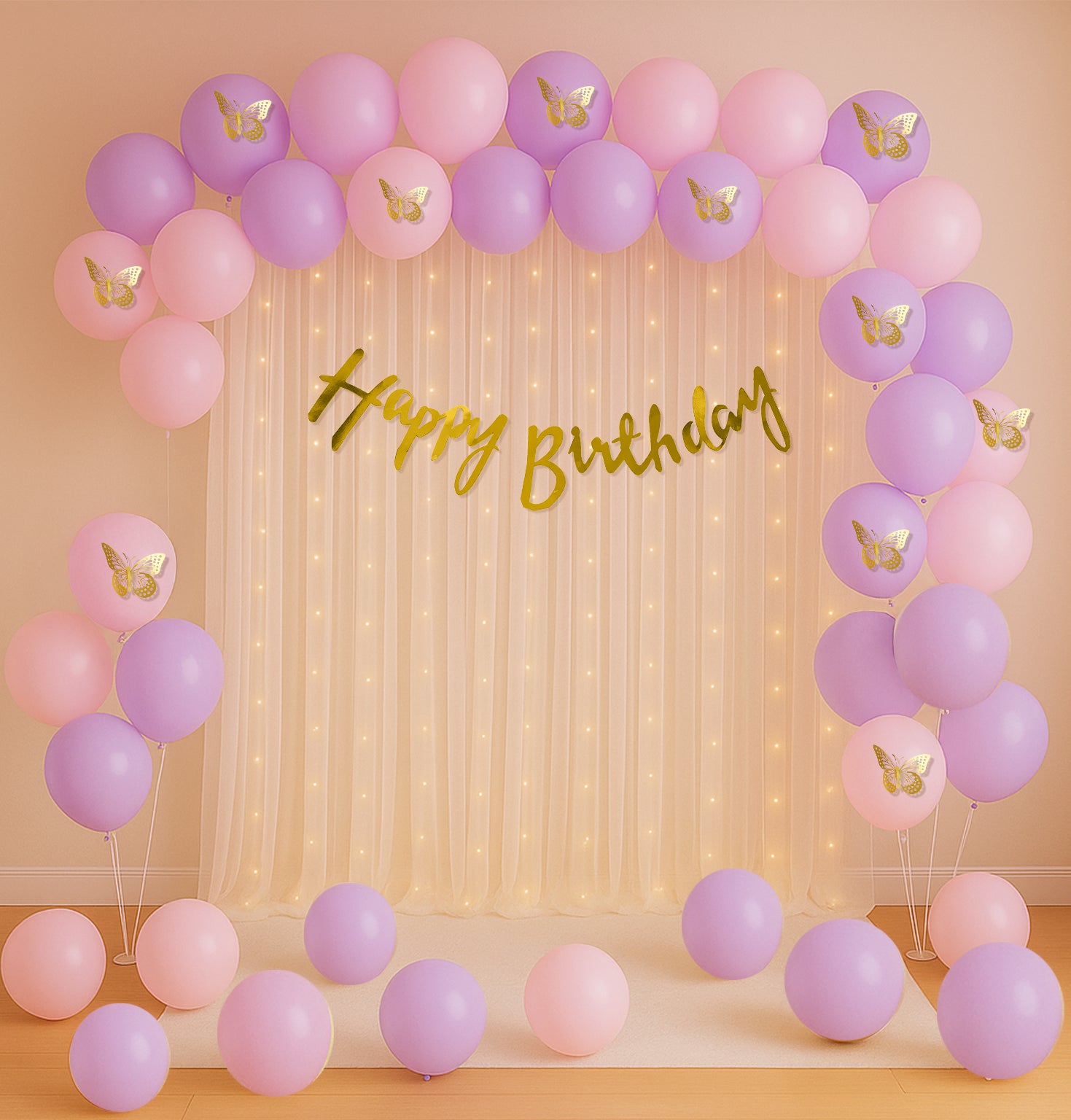 Pink purple Backdrop Birthday Decor