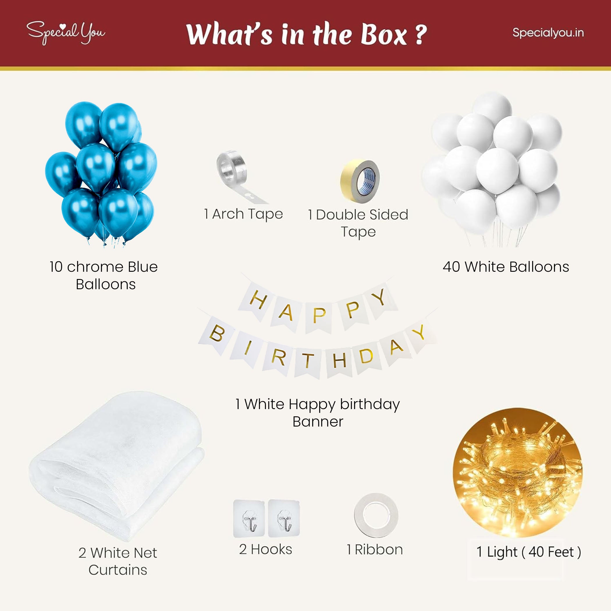 Birthday Backdrop for Decoration (Blue)