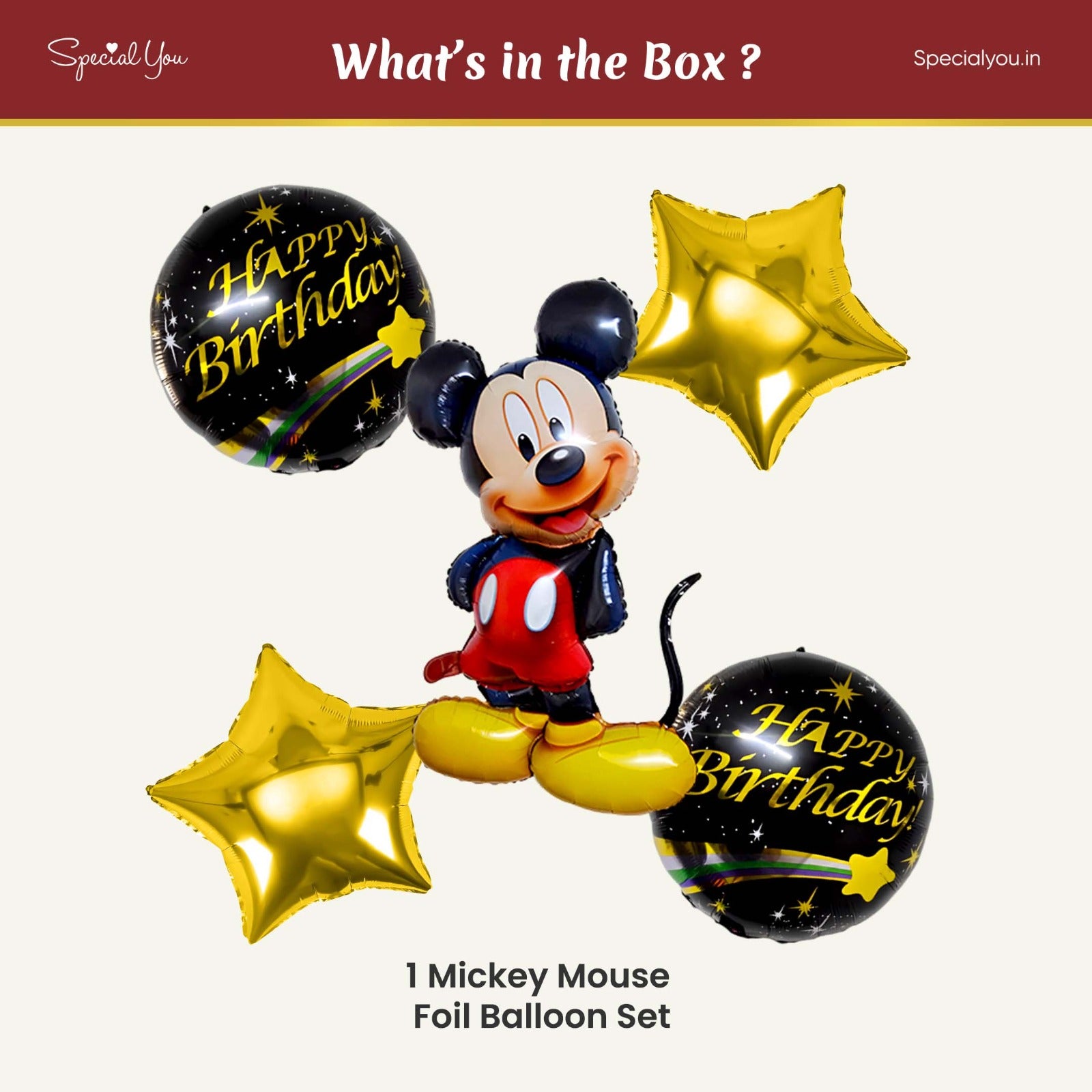 Mickey Mouse-themed foil balloons