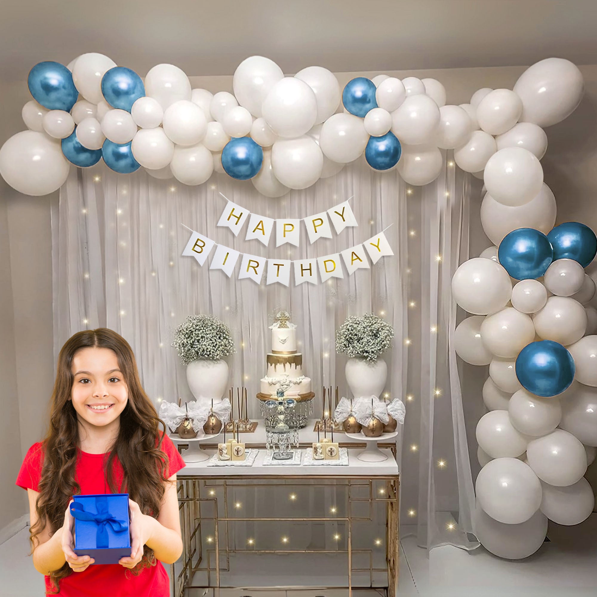 Birthday Backdrop for Decoration (Blue)