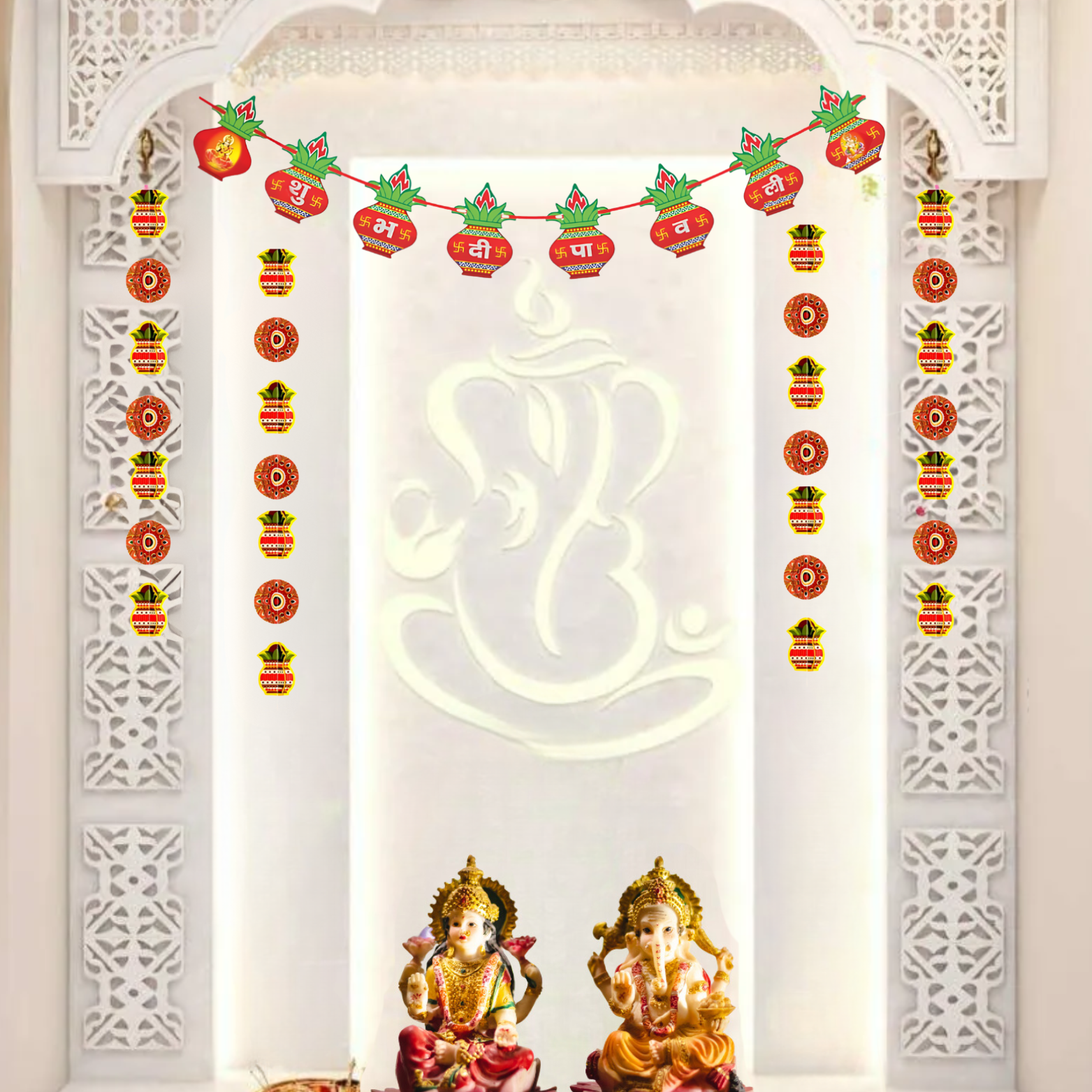 Paper Kalash Toran for Main Entrance Door Hanging Home Decoration