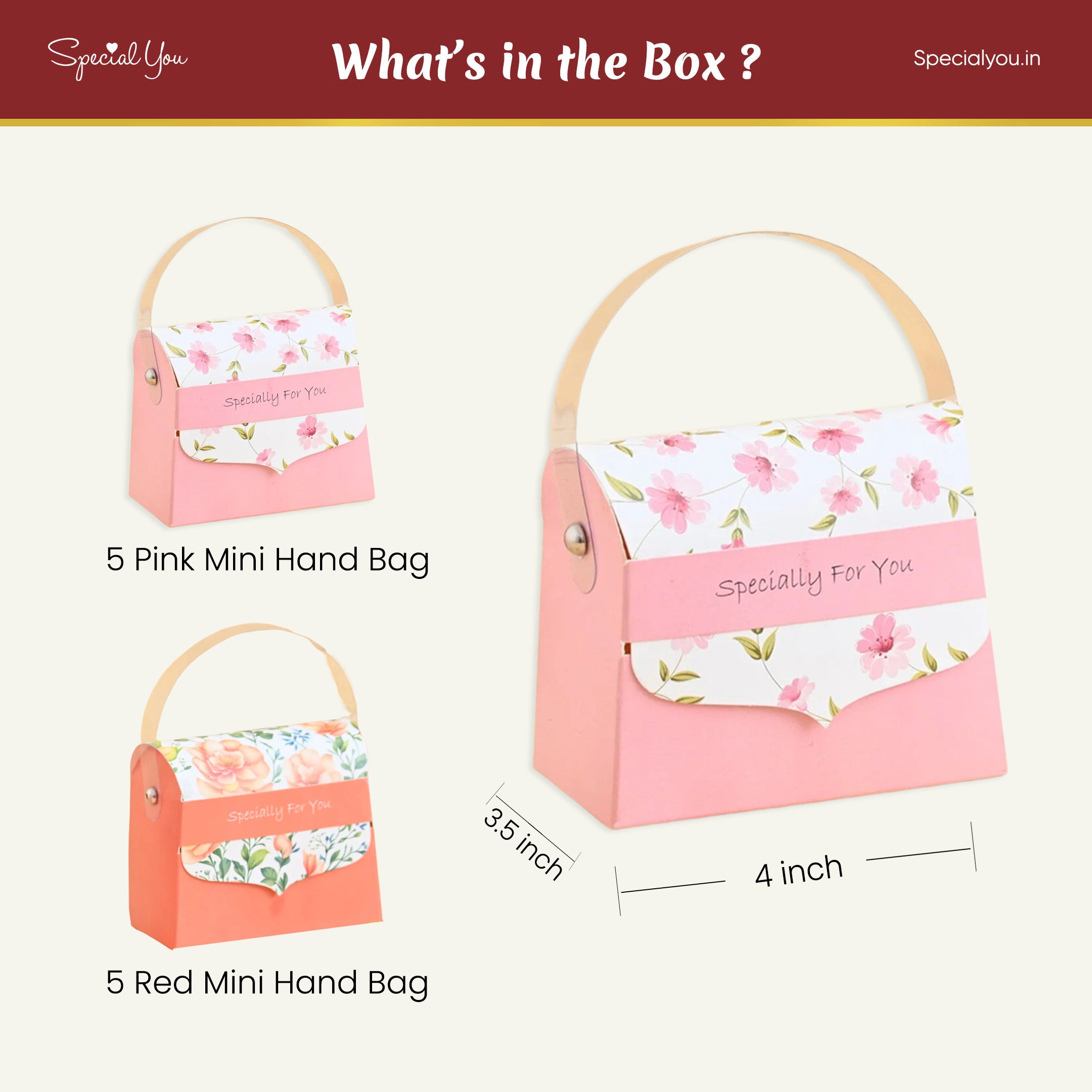 Mini Paper Hand Bags (Pack of 10)