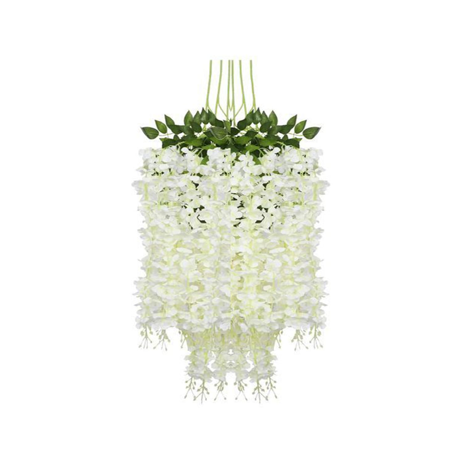 Pack of 6 White Wisteria for Decoration