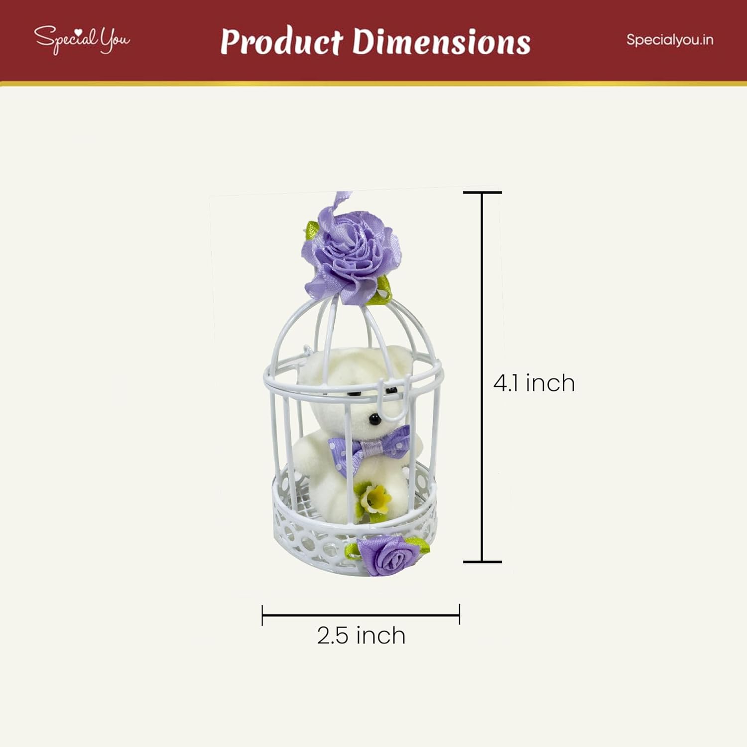 Purple Teddy Cage Gift
