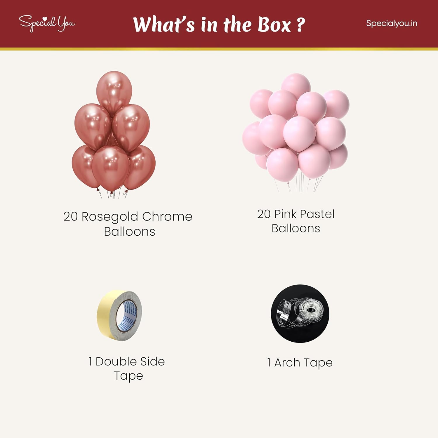 Pastel Pink & Rosegold  balloon combo