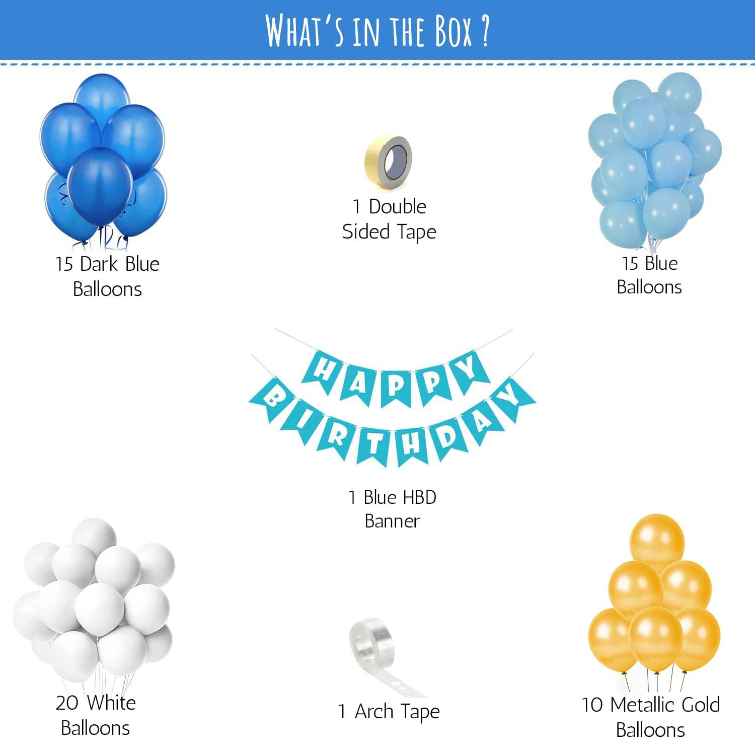 Birthday decoration DIY Kit with a blue theme