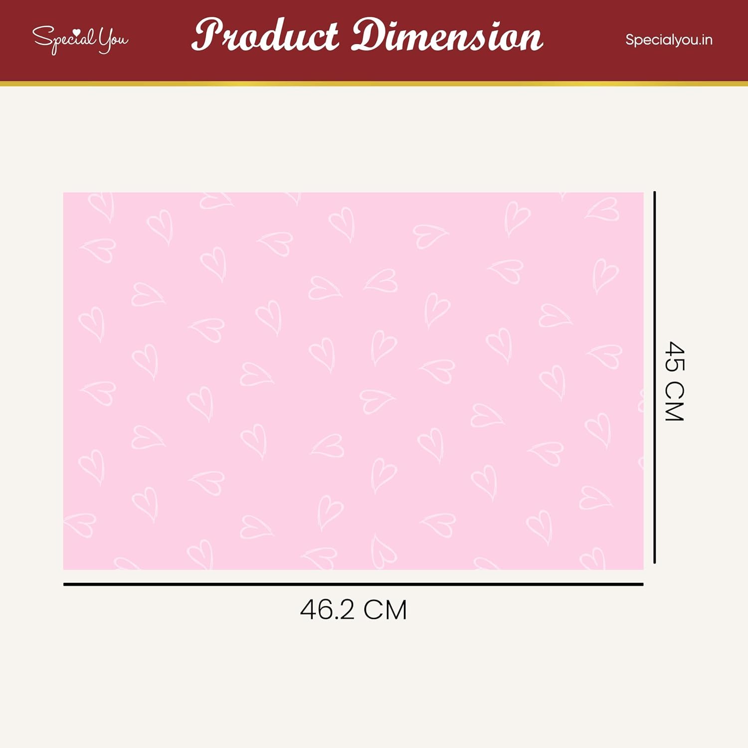 Heart Print Gift Wrapping Sheets- Pink