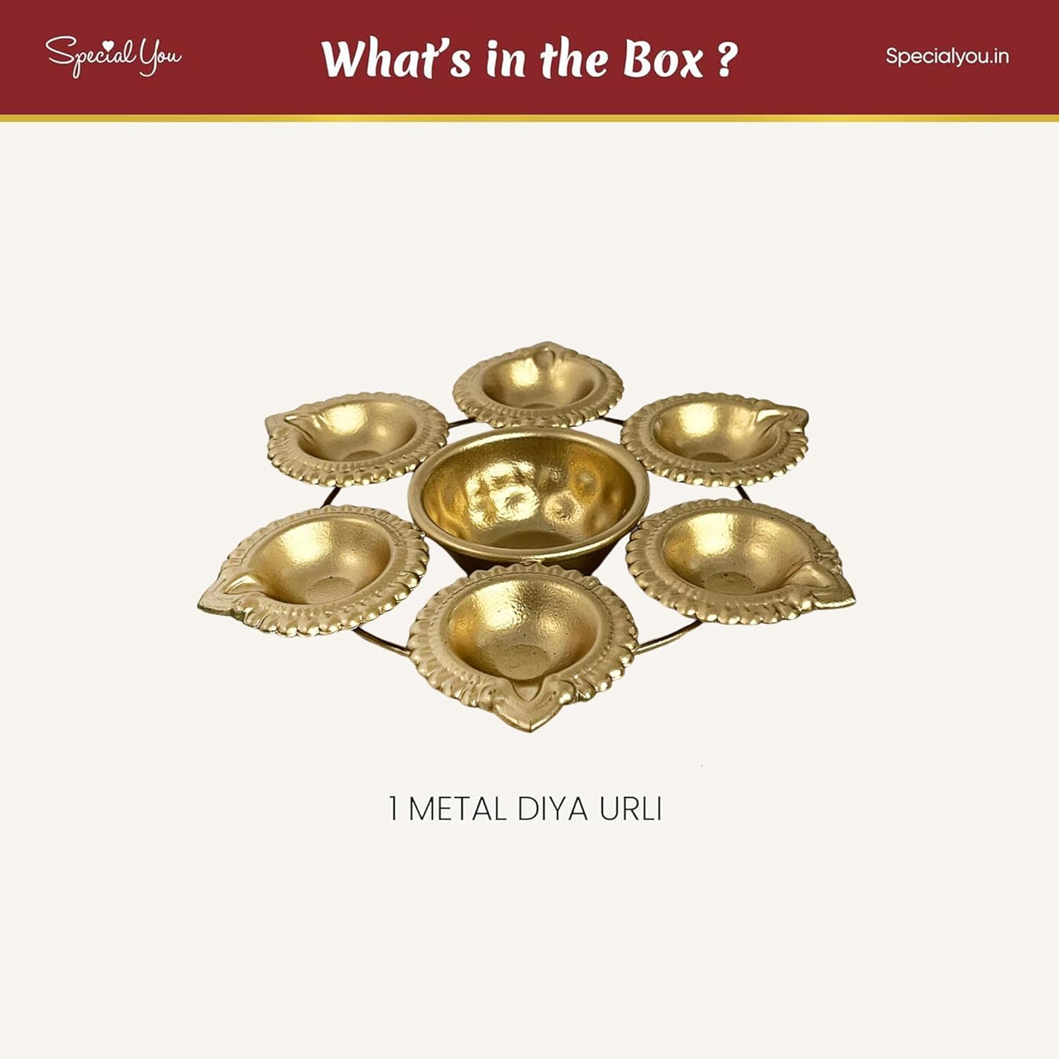 Metal Urli Diya for Diwali, Navratri, Home Decoration - 7 Inches