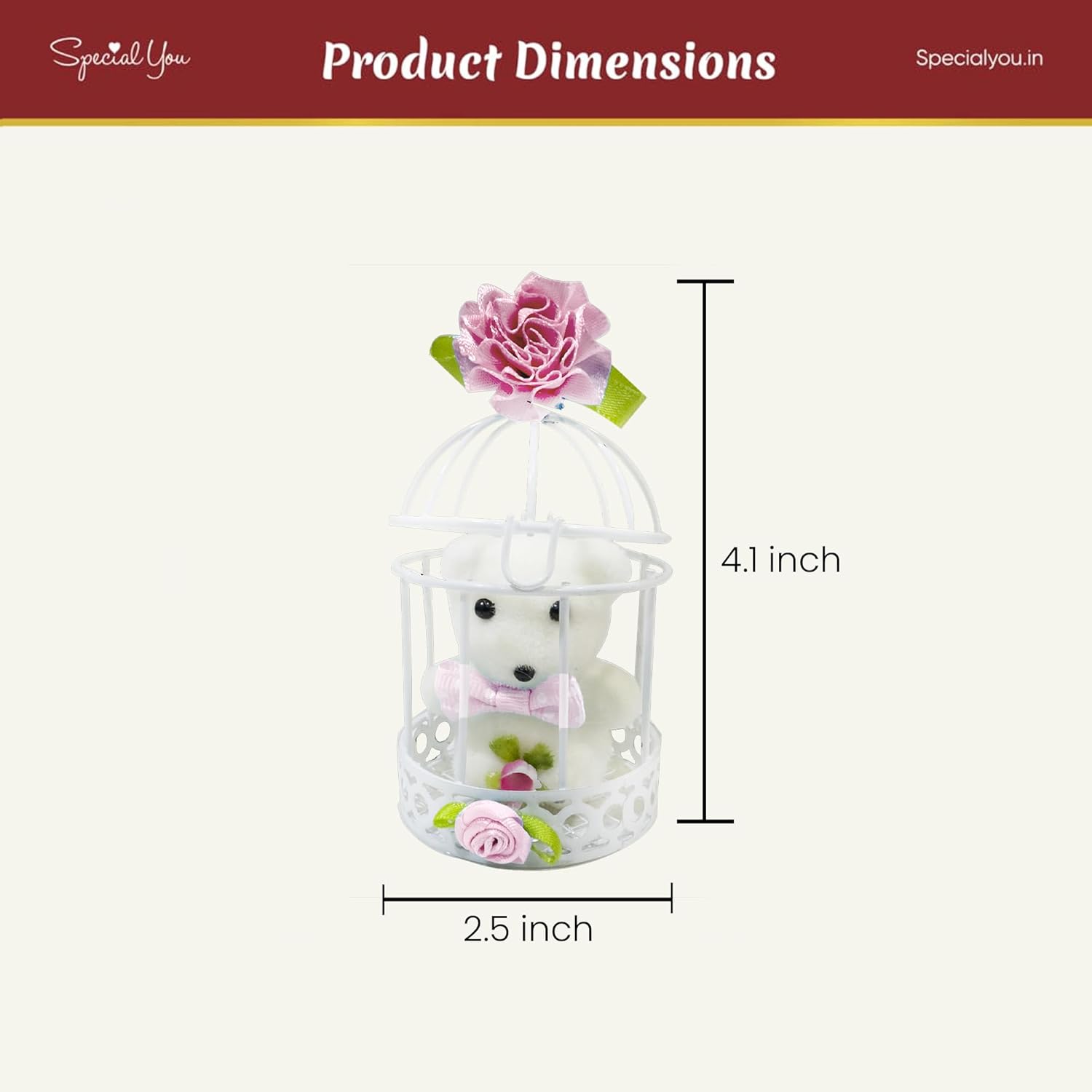 Pink teddy cage and sticker's combo for valentine's