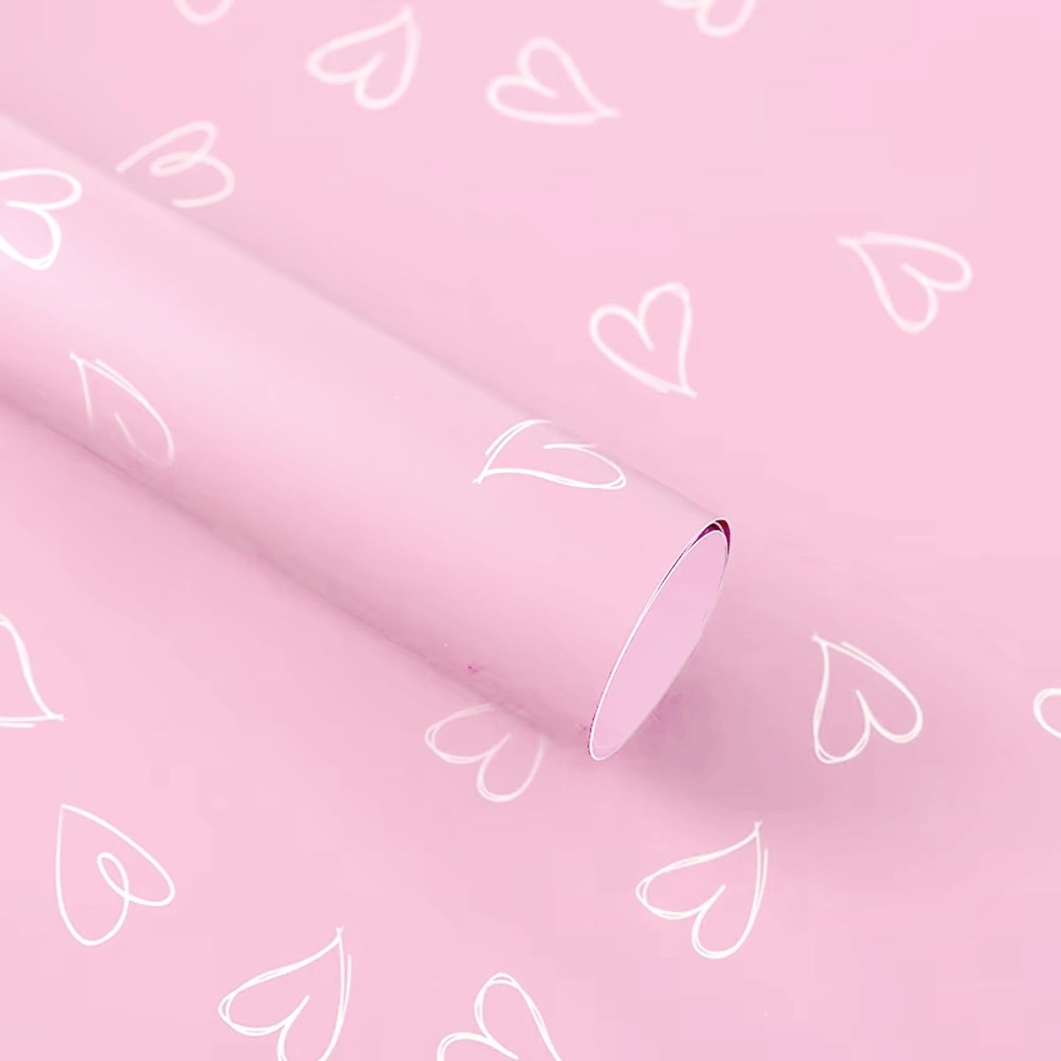 Heart Print Gift Wrapping Sheets- Pink