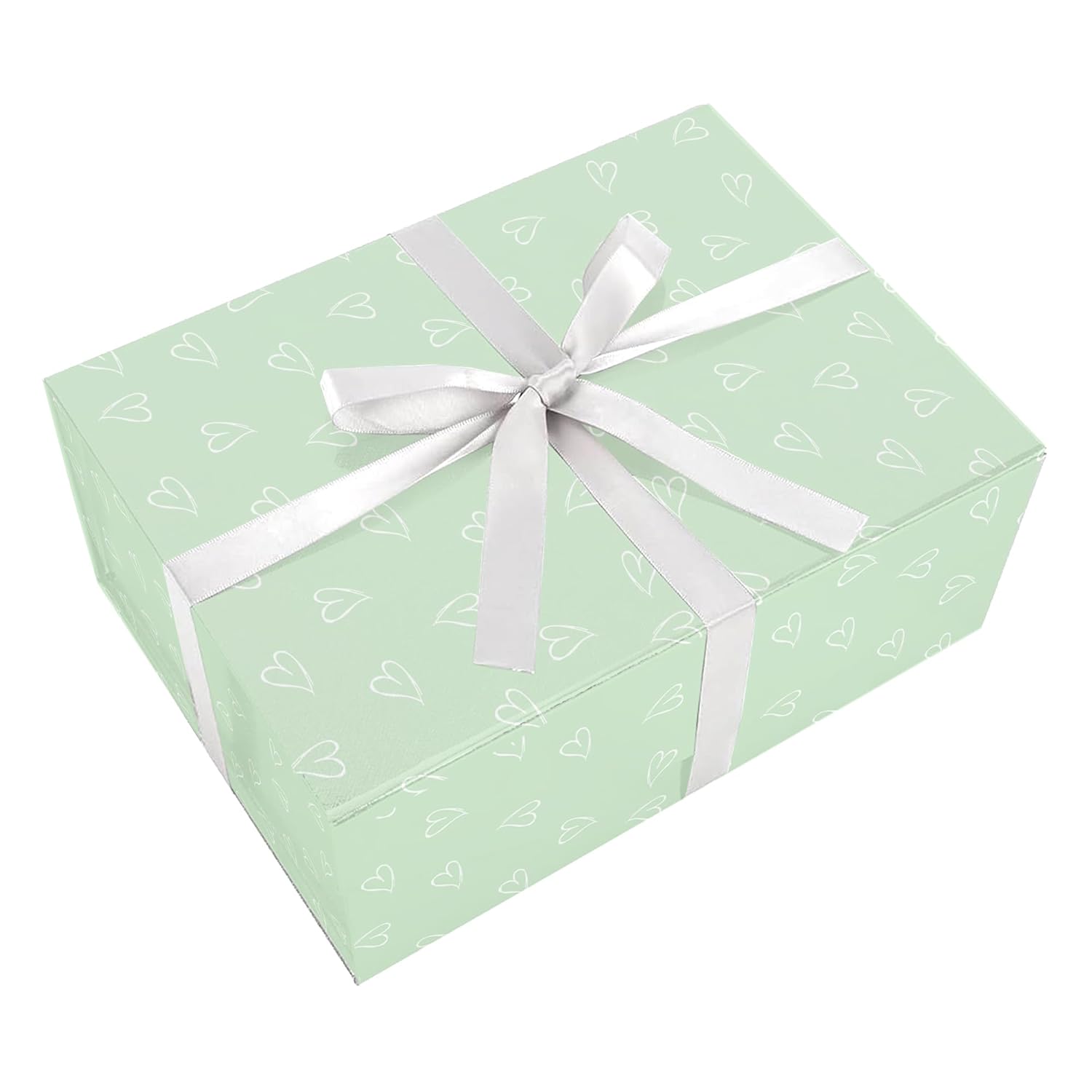 Heart Print Gift Wrapping Sheets- Green