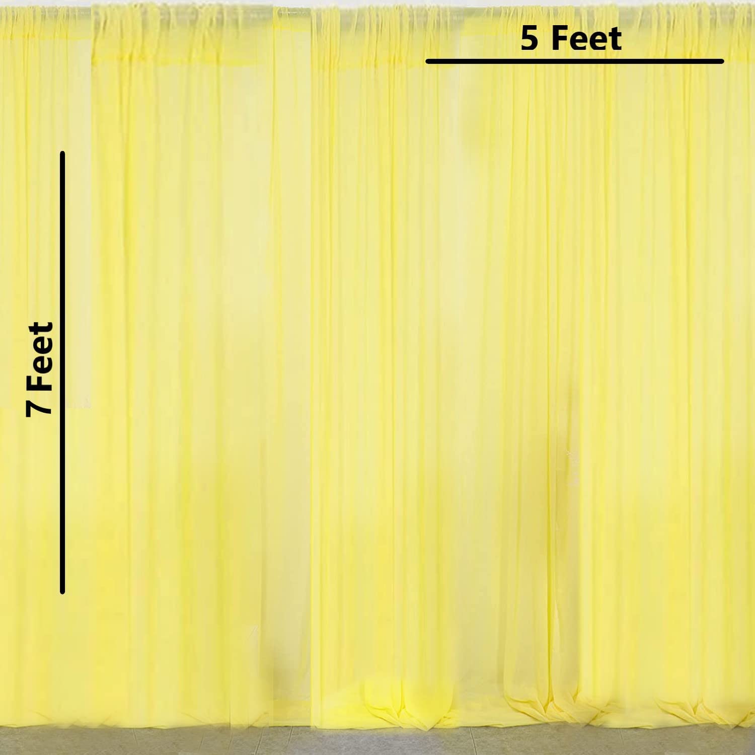 Yellow Net curtain backdrop decor