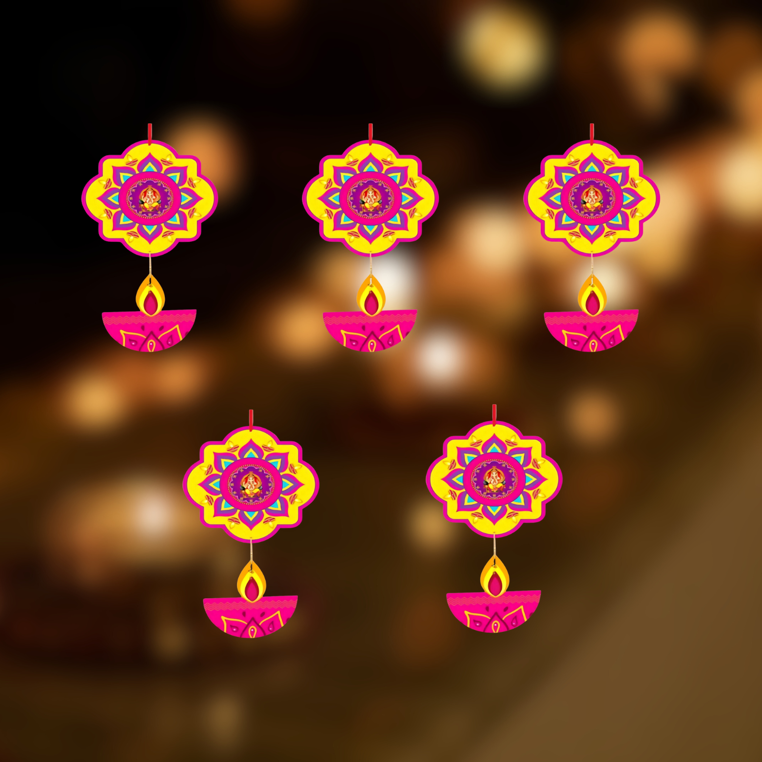 Hanging Paper Diyas for Home, Office Decoration