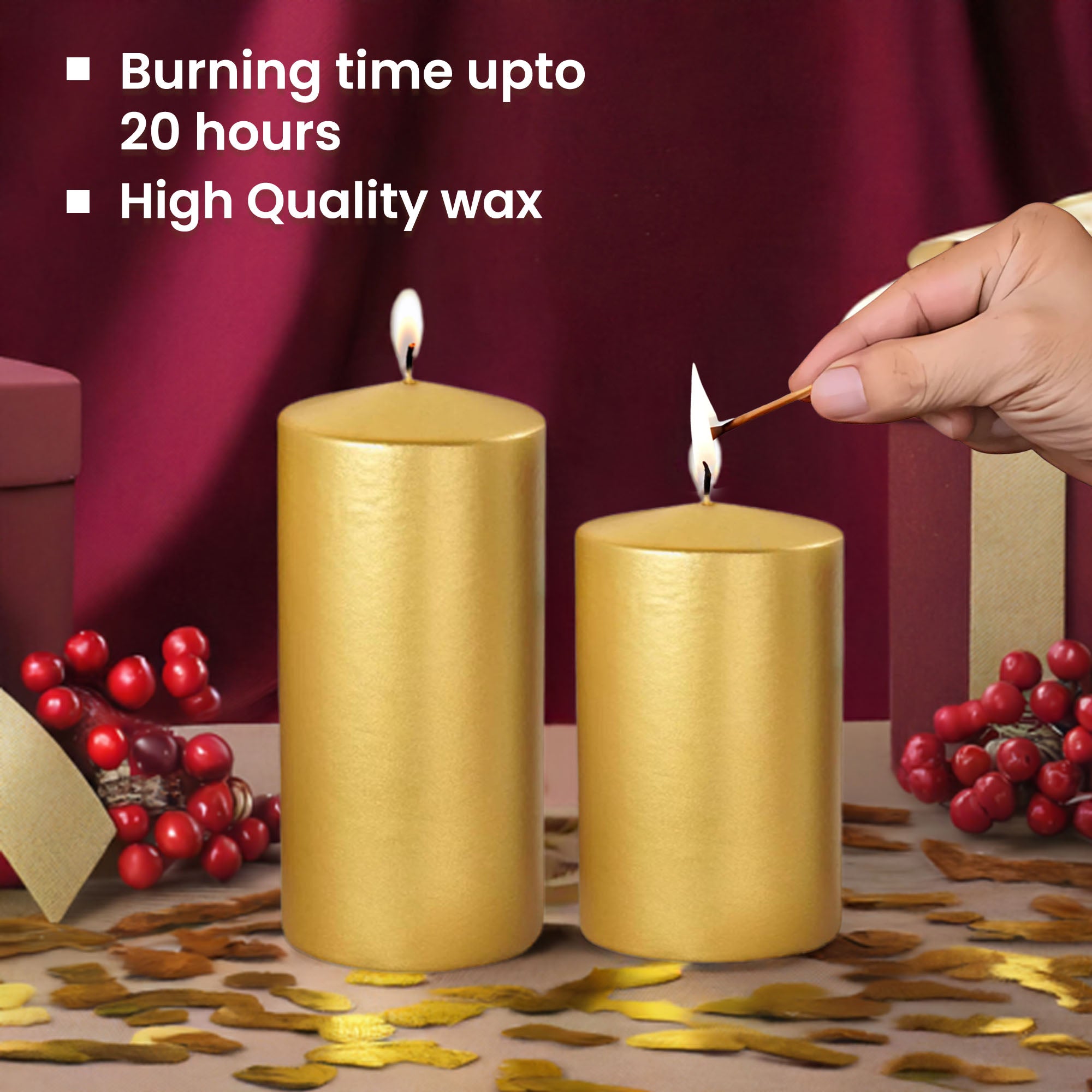 Golden Candles Set for Gifting