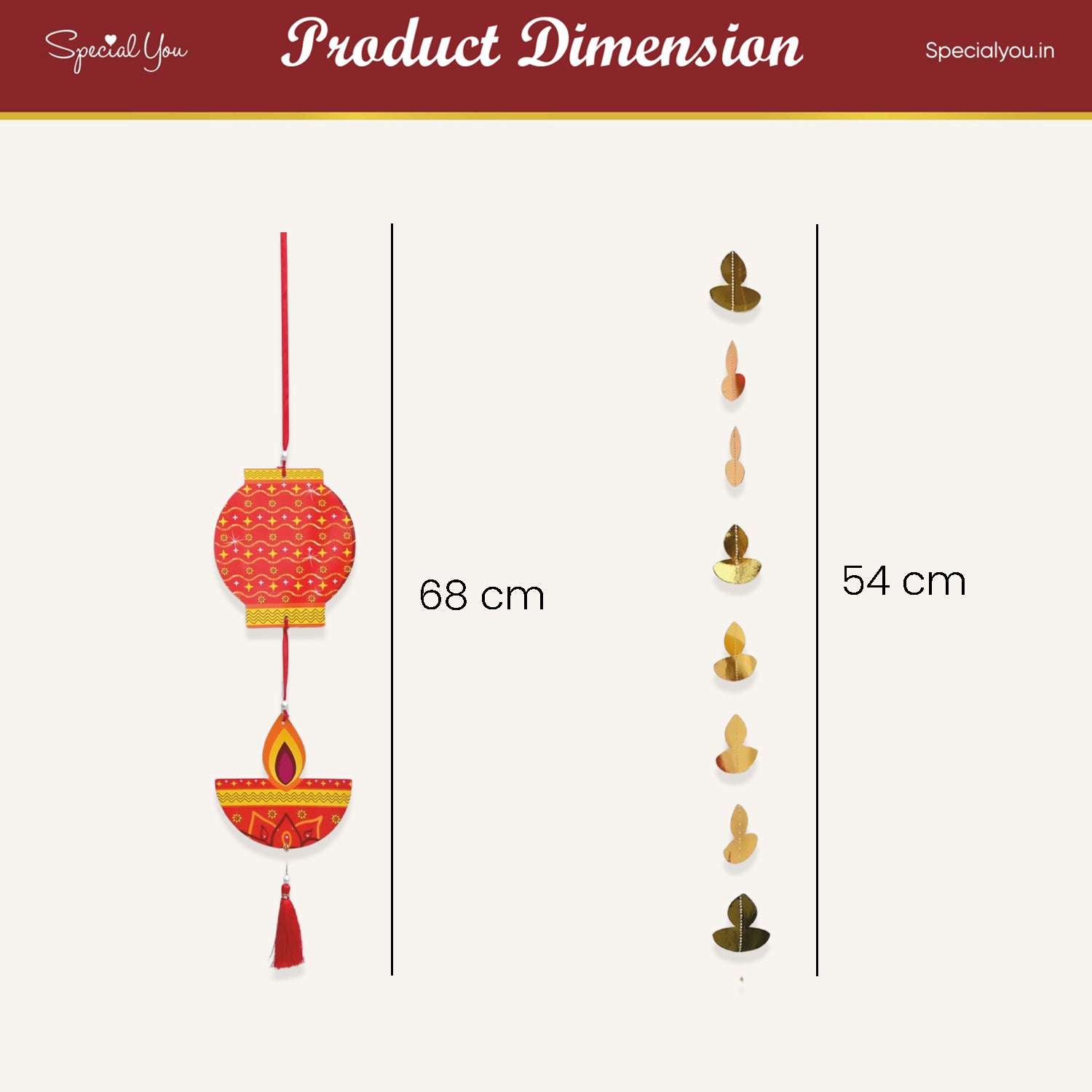 Diya Lamp Frill Hanging for Diwali