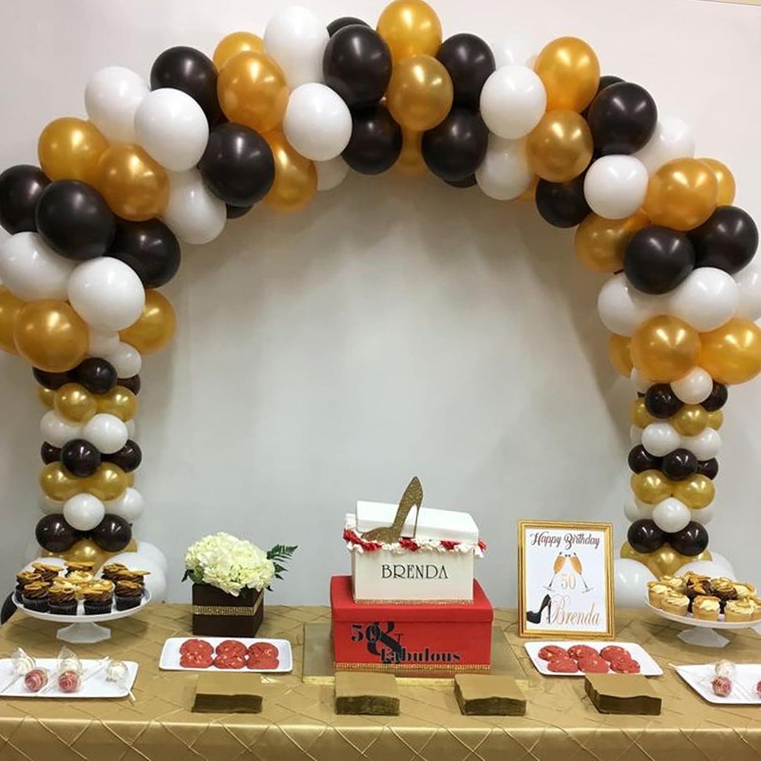 Black, Gold & white Balloon Combo