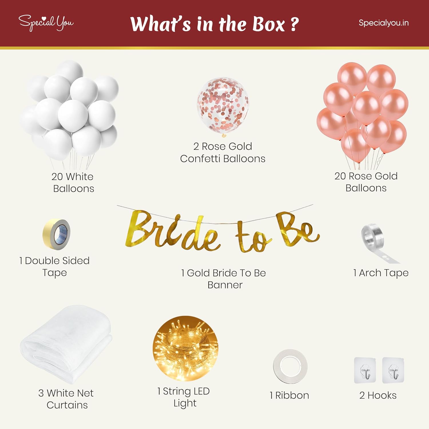 Rose Gold DIY Birthday Decoration Items for Girls