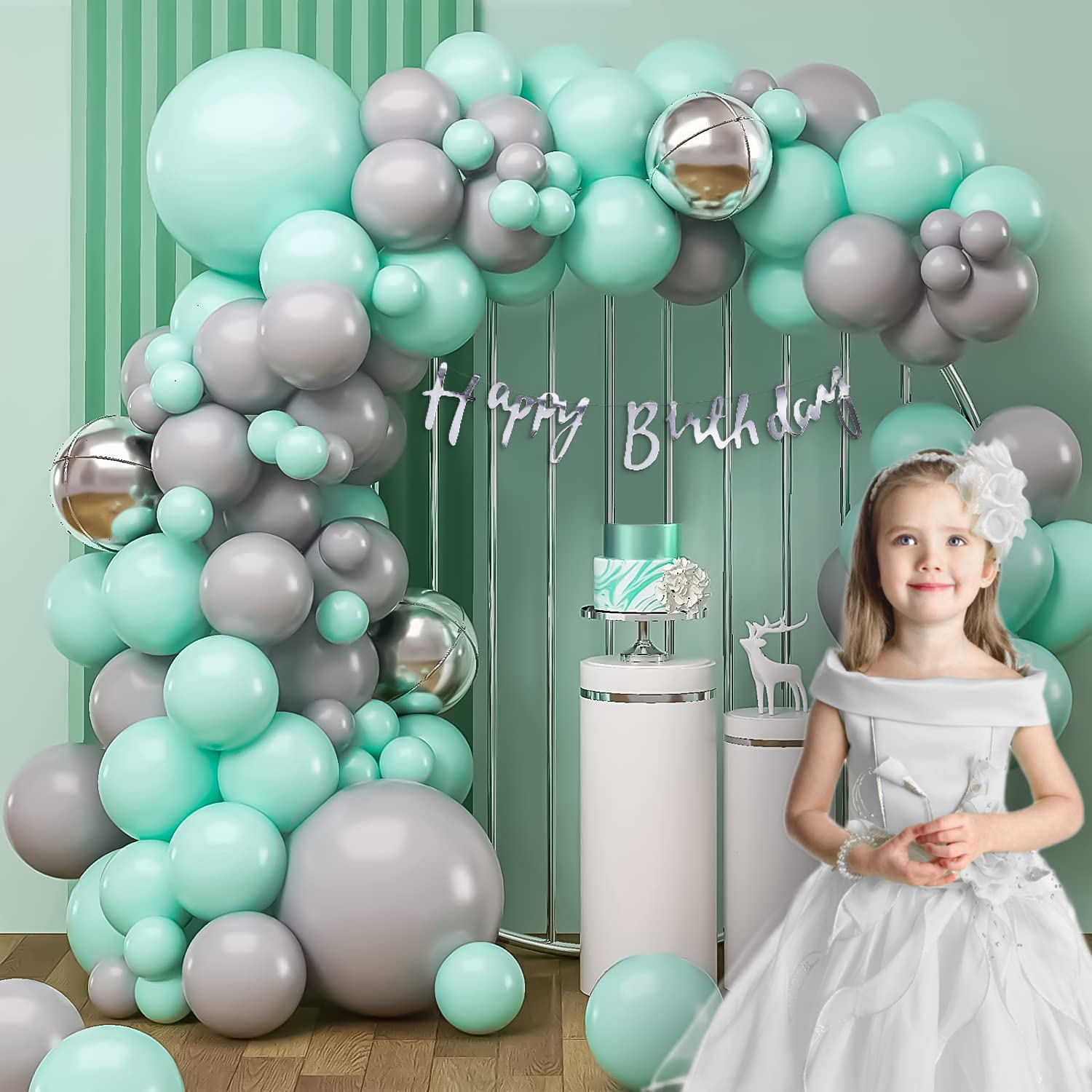 green balloons