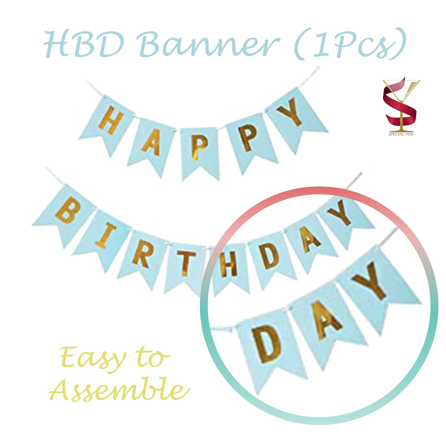 Superior Blue Theme DIY Happy Birthday Kit