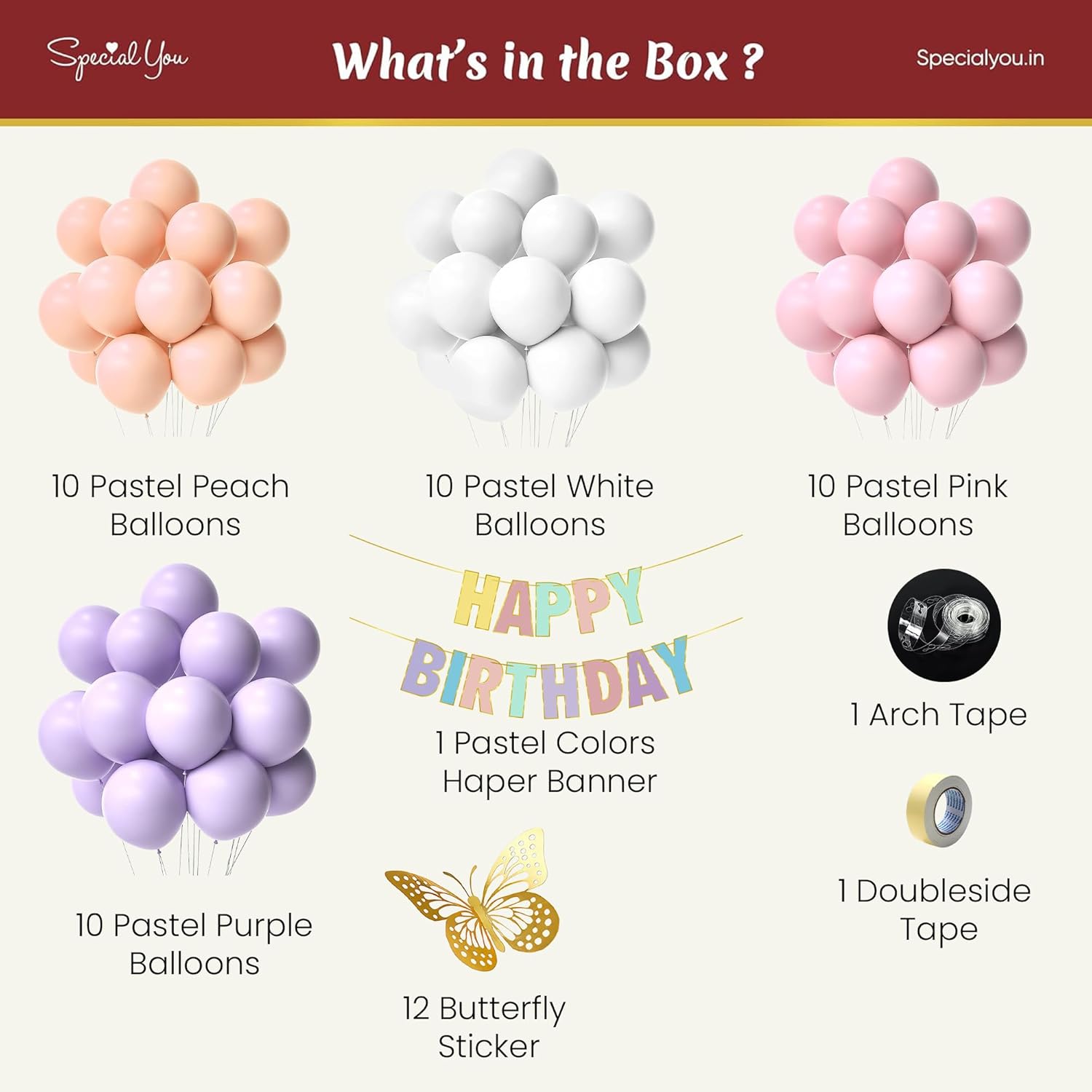 Pastel Balloons for Birthday Decoration