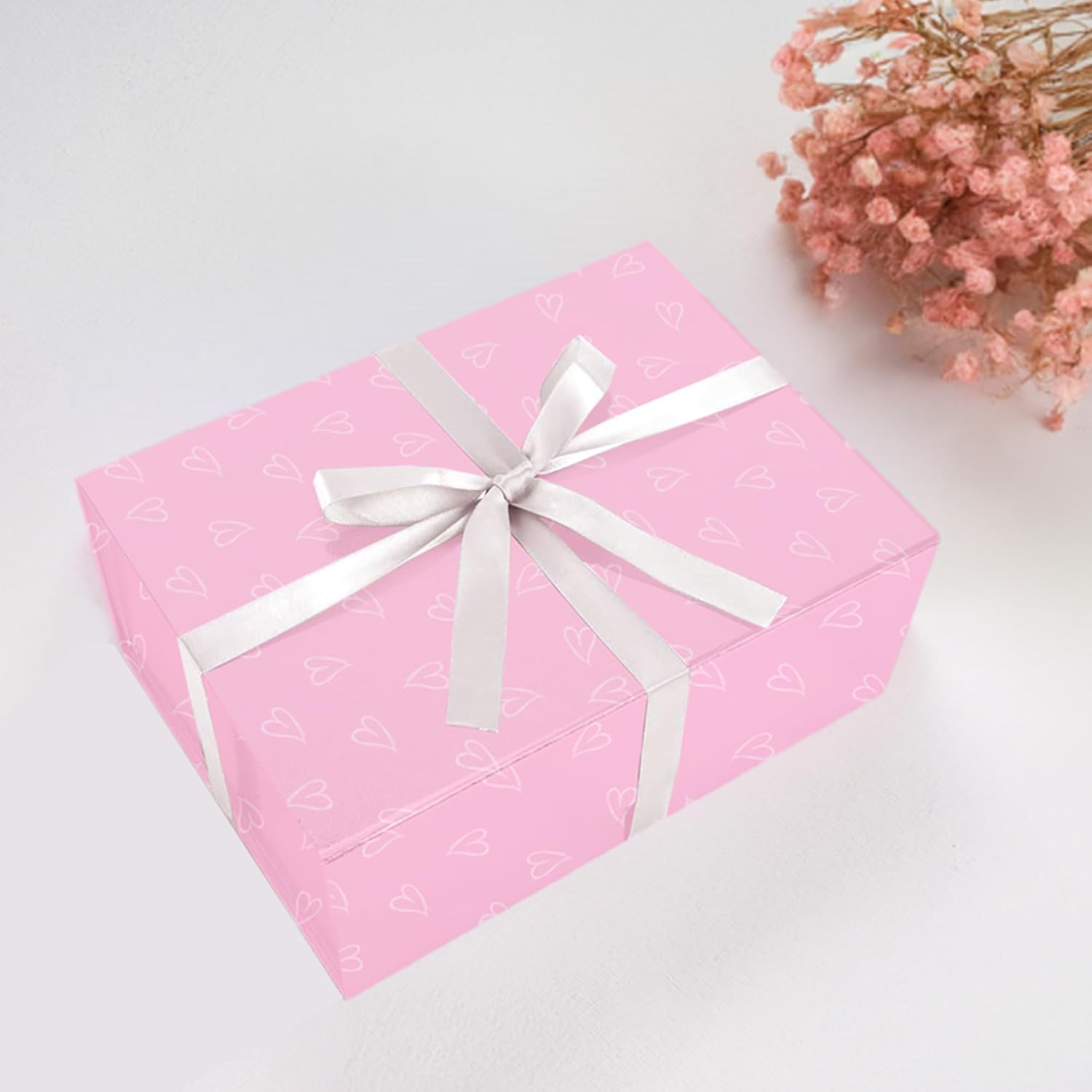 Heart Print Gift Wrapping Sheets- Pink