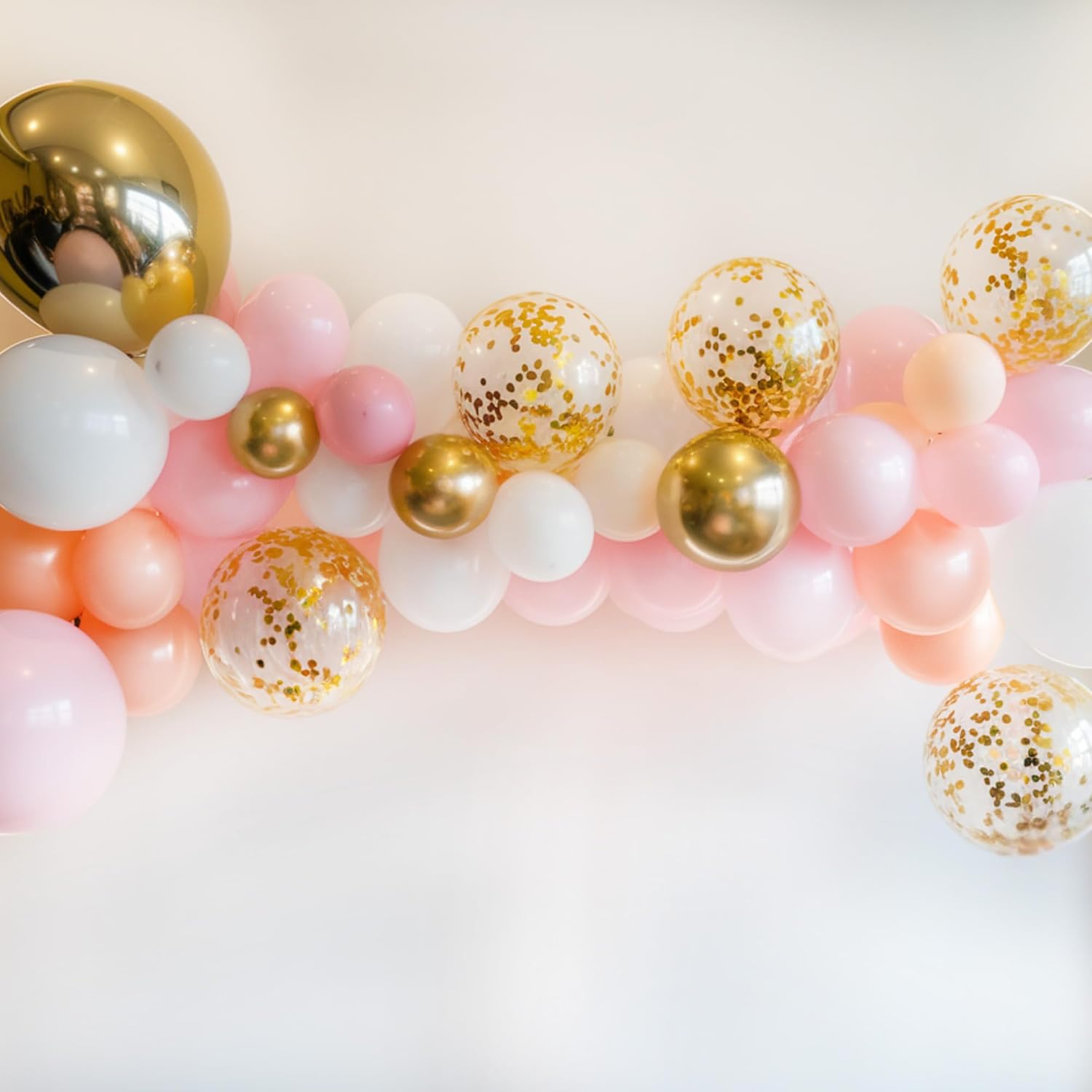White, Pink, Peach & Gold Balloon combo