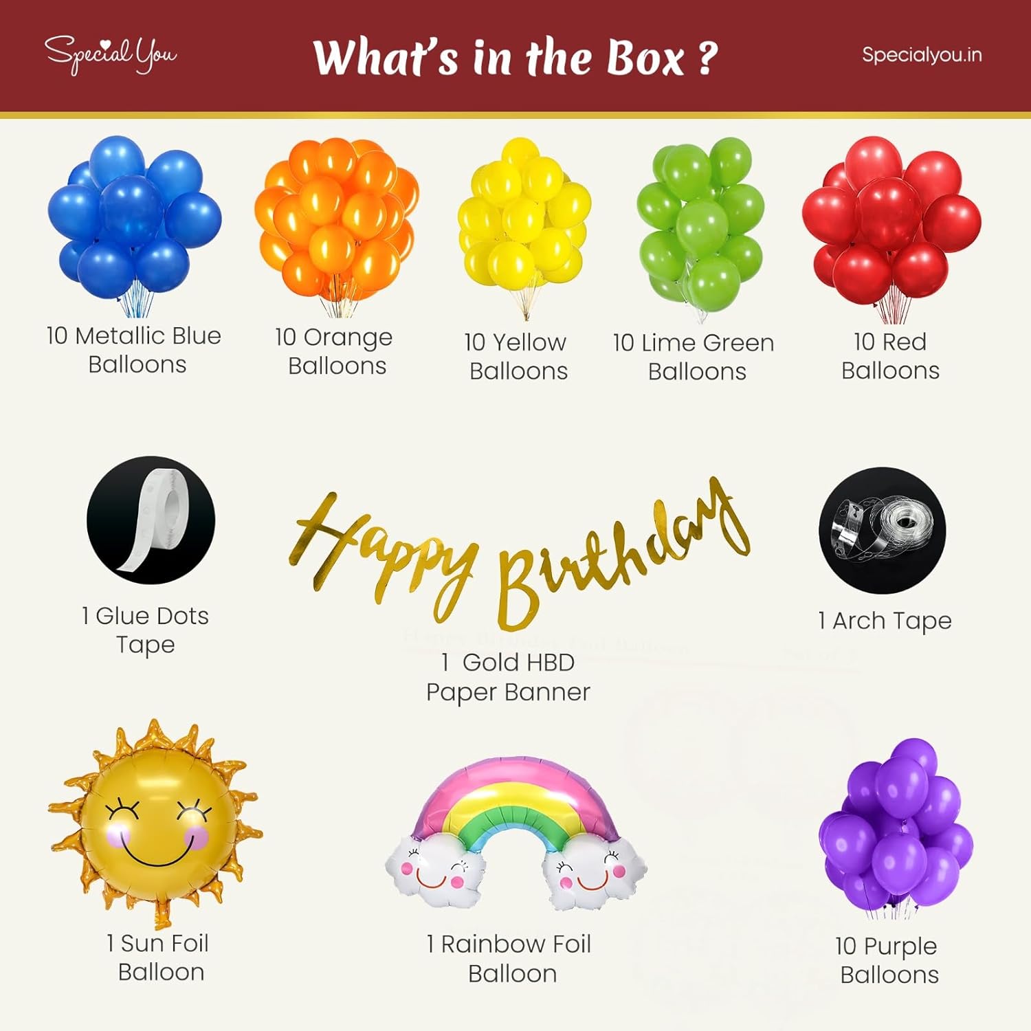Multicolor Balloons Birthday Decoration