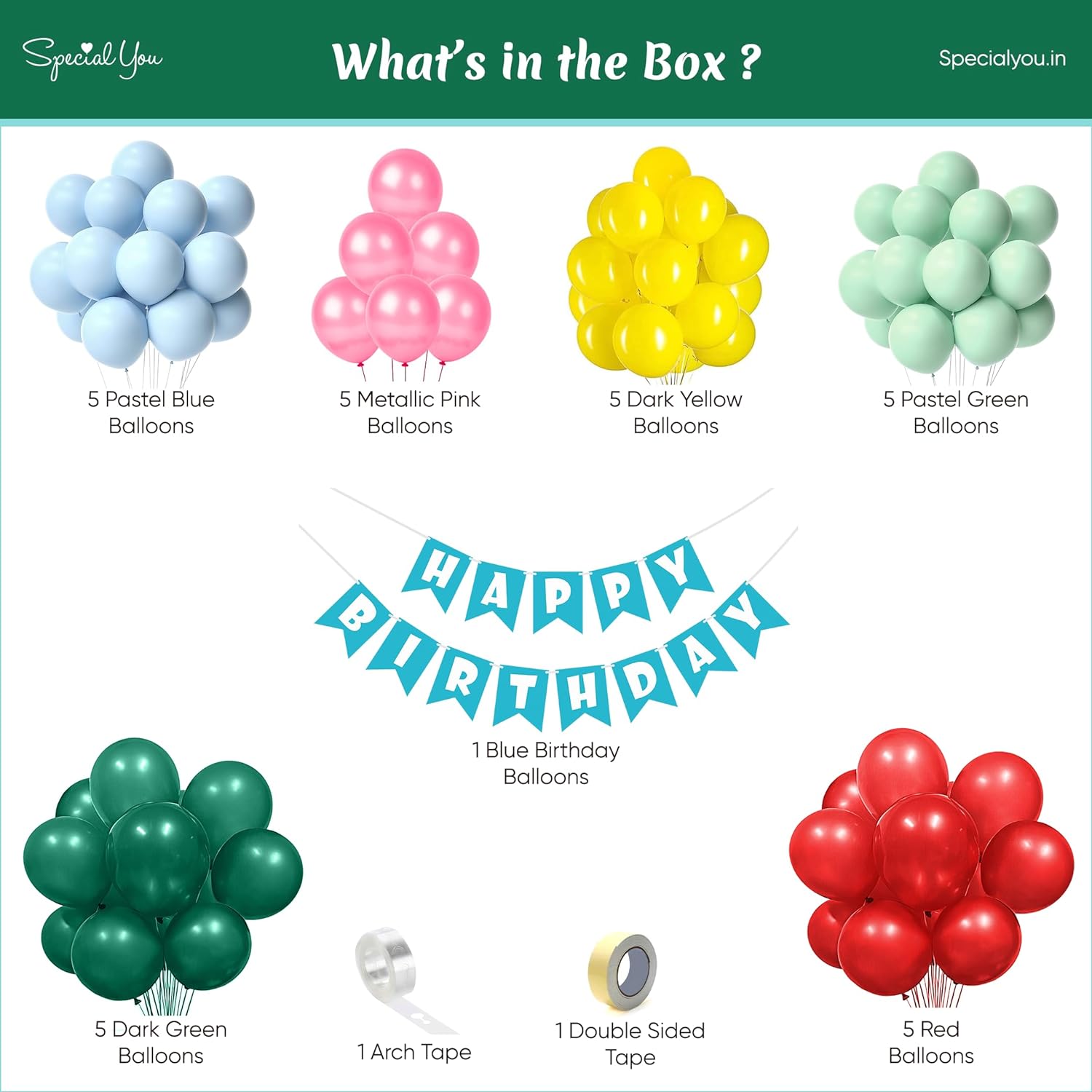 Various Colors DIY Happy Birthday Decoration Combo