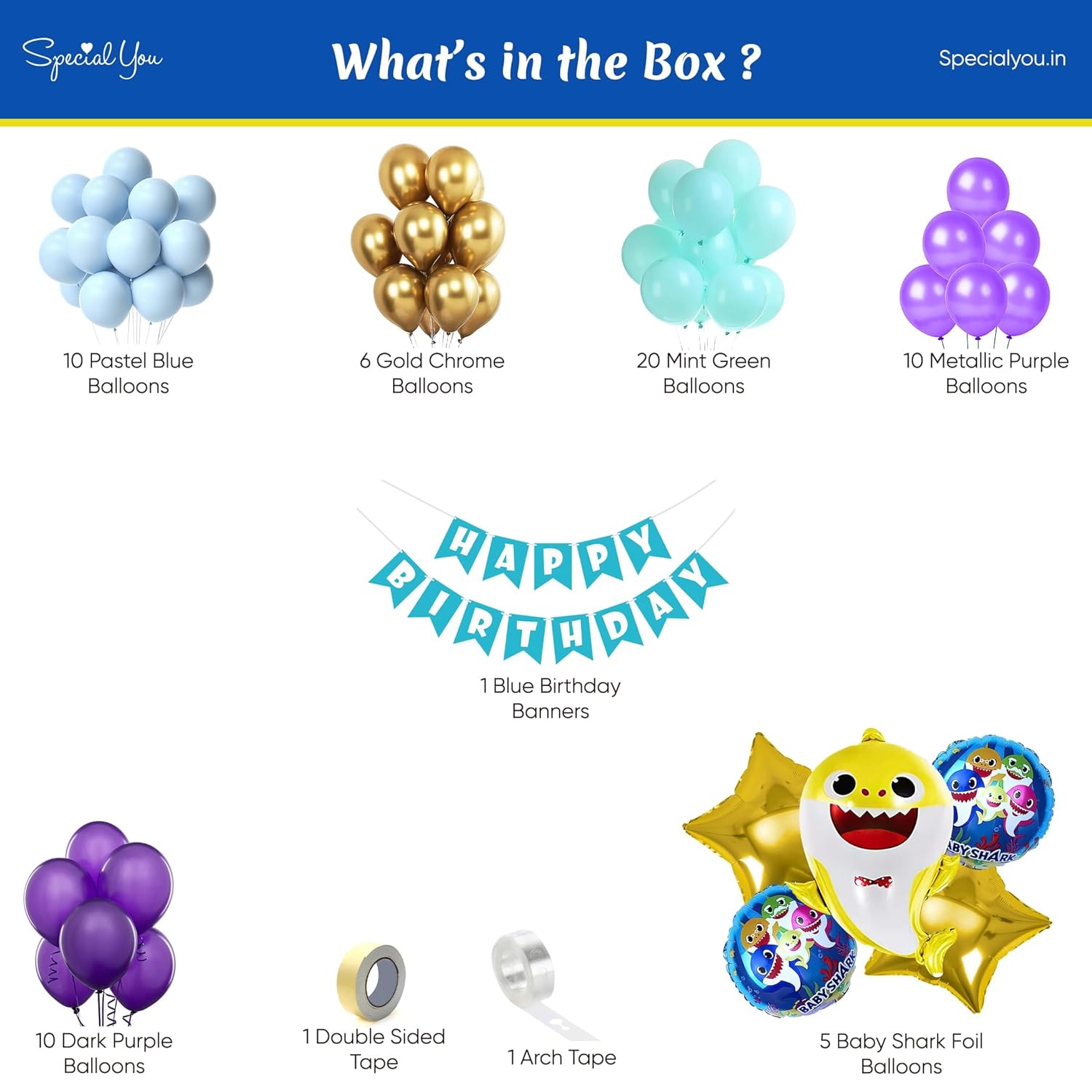 Baby Shark theme DIY Kit for birthday decor