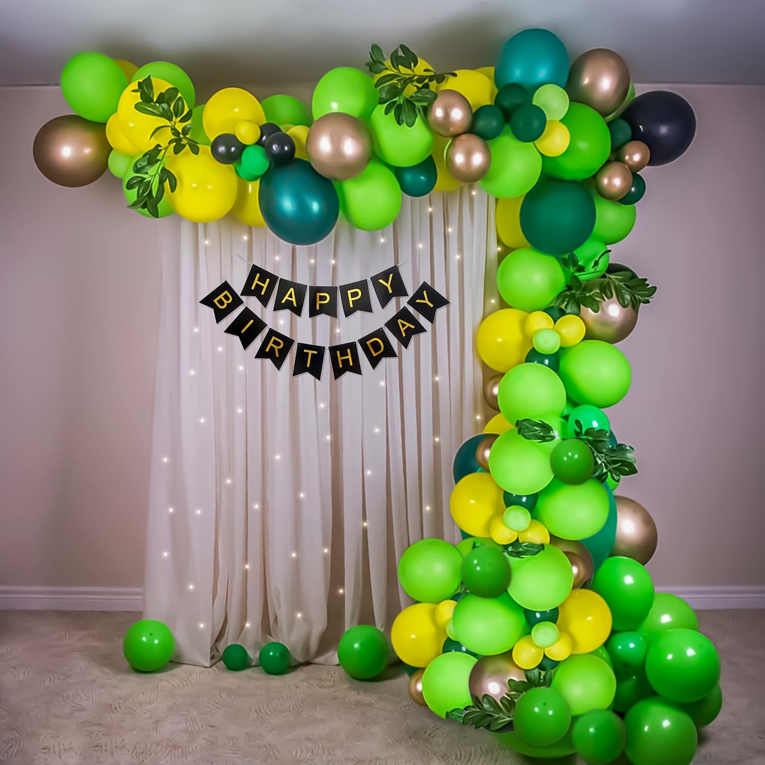 green balloons