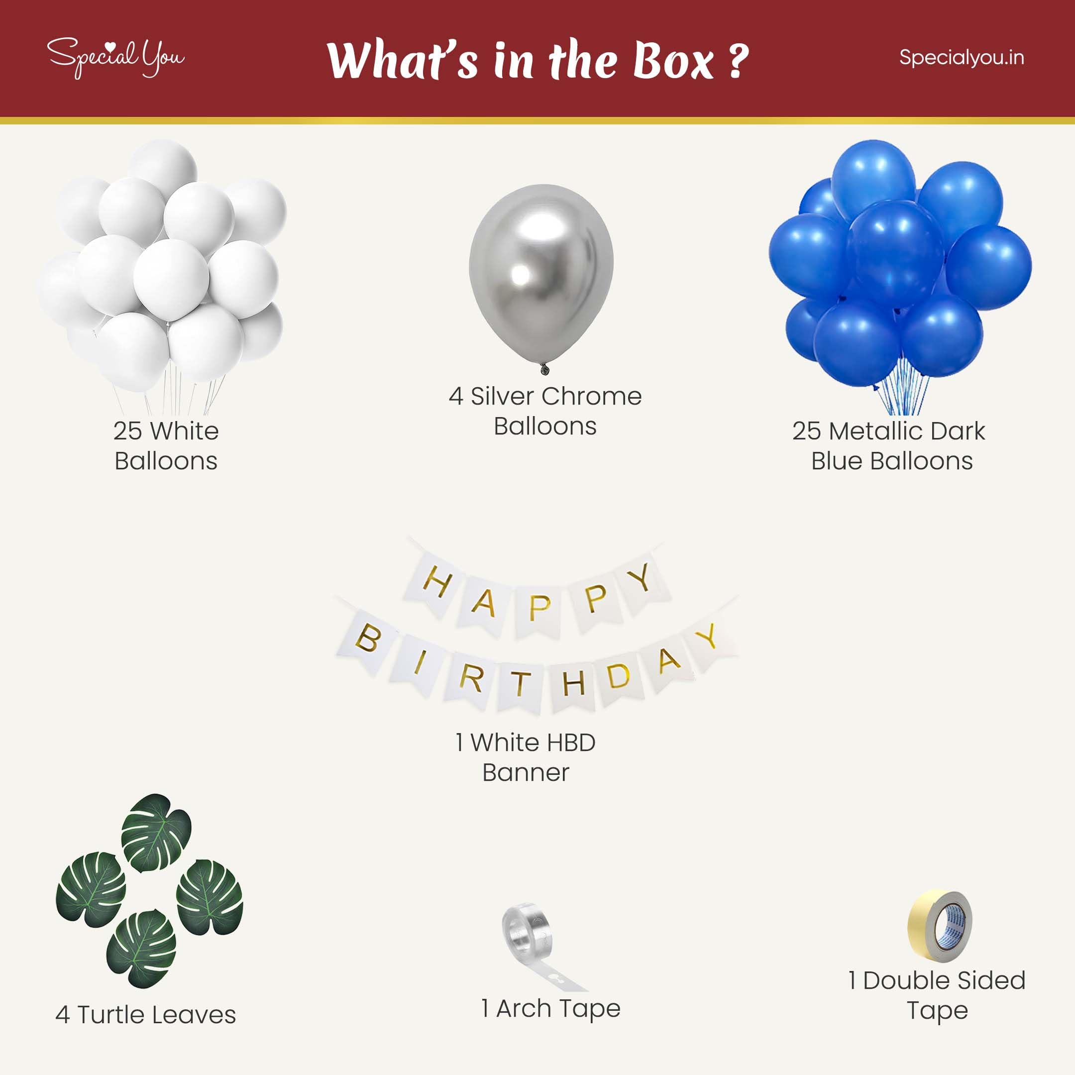 Dark Blue birthday balloons for Decor