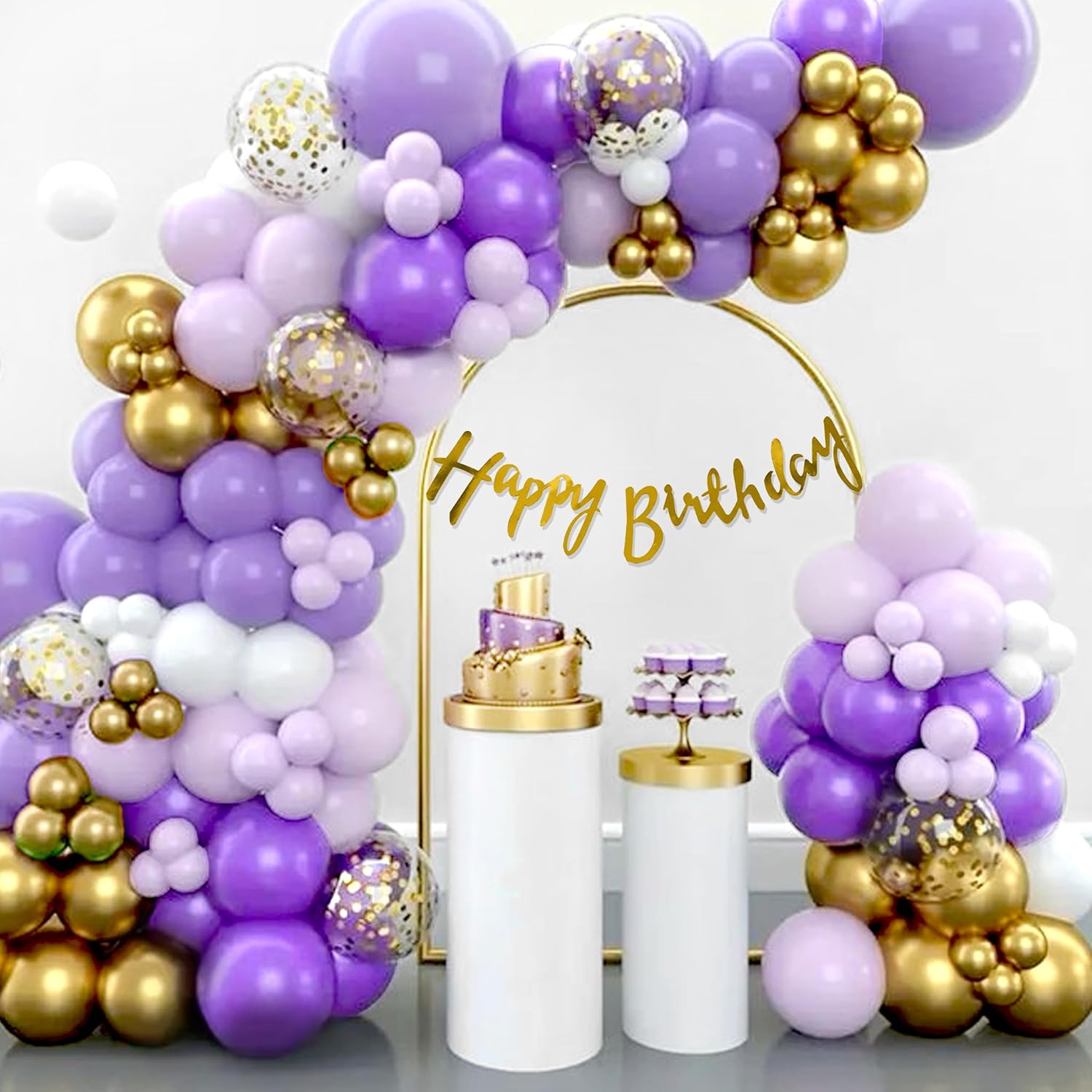 Pastel Purple Theme Balloons for Birthday