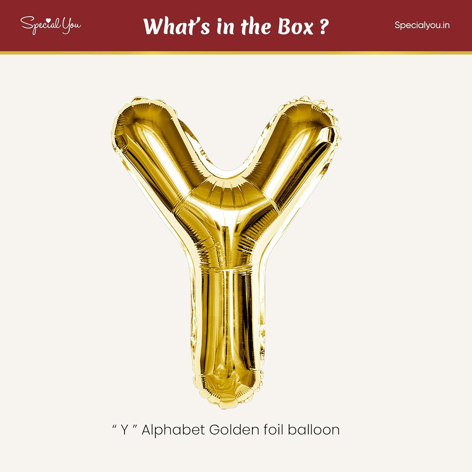 Gold Y Letter Foil Balloon