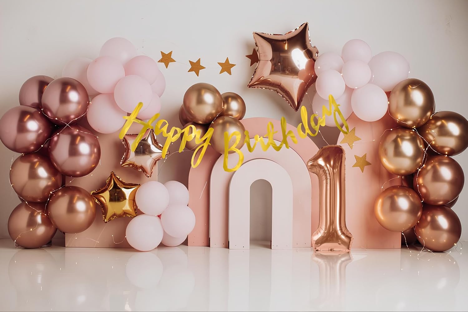 Rosegold theme 1st Birthday Decor