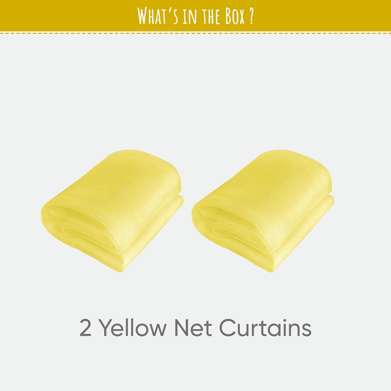 yellow net curtains