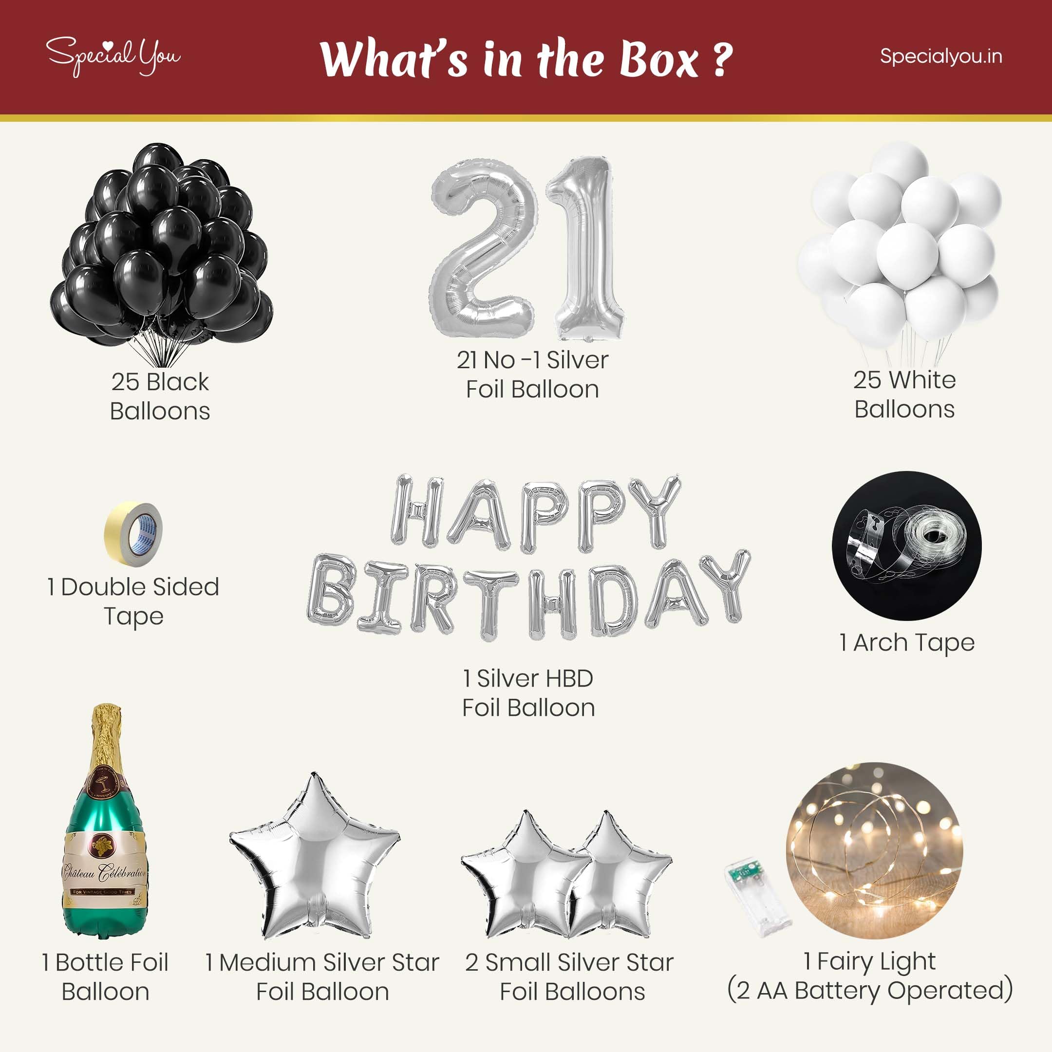 21st Birthday decoration set