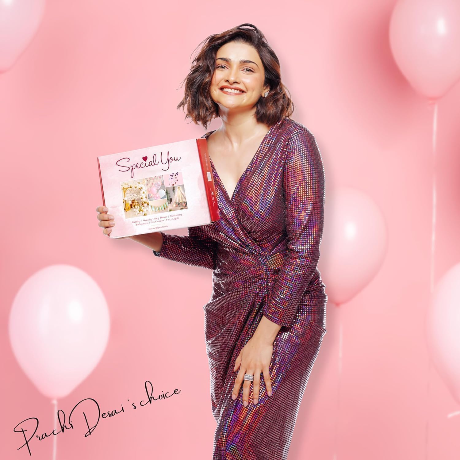 Red Balloon theme for Anniversary with Cursive Banner