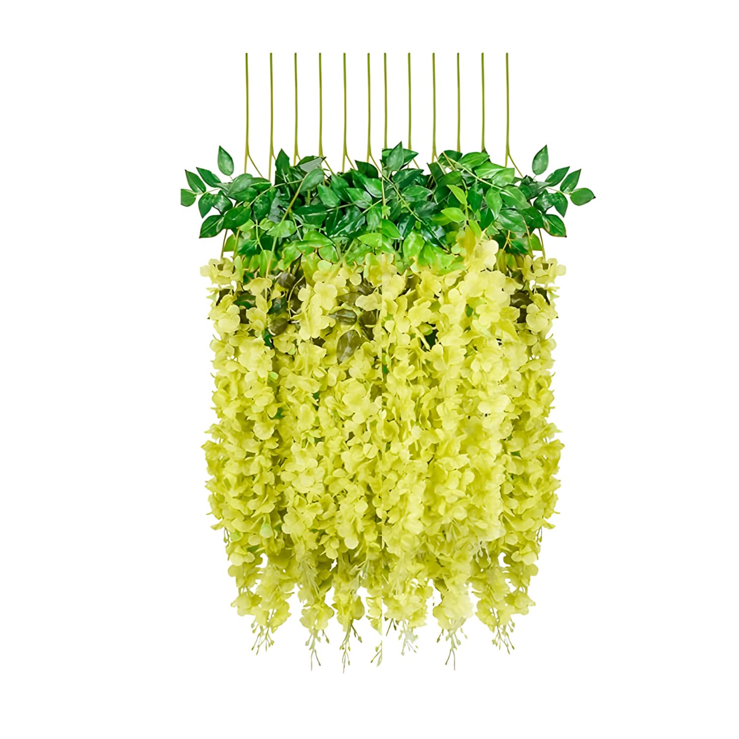 Yellow Artificial Wisteria Flowers Pack of 12