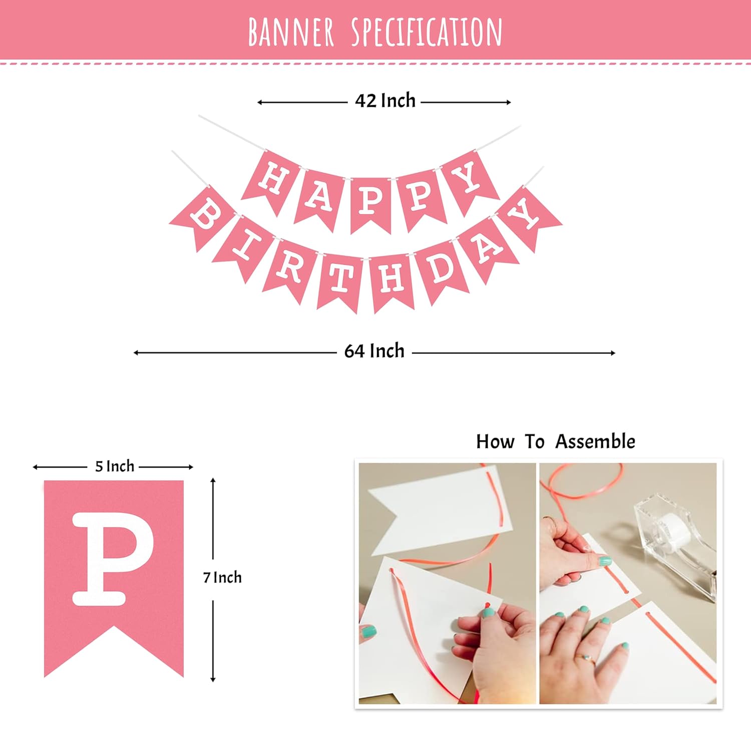 Pink & Rosegold Birthday Decoration Kit