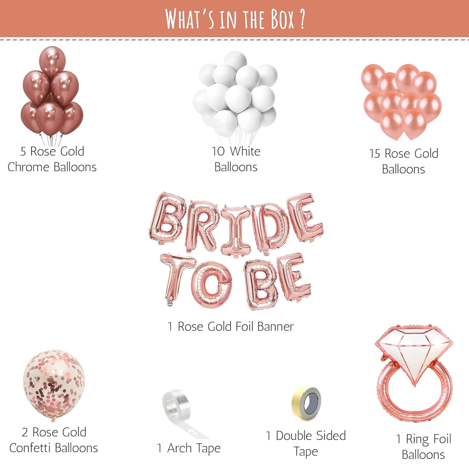 Rose Gold Theme Bride To Be Decoration Kit
