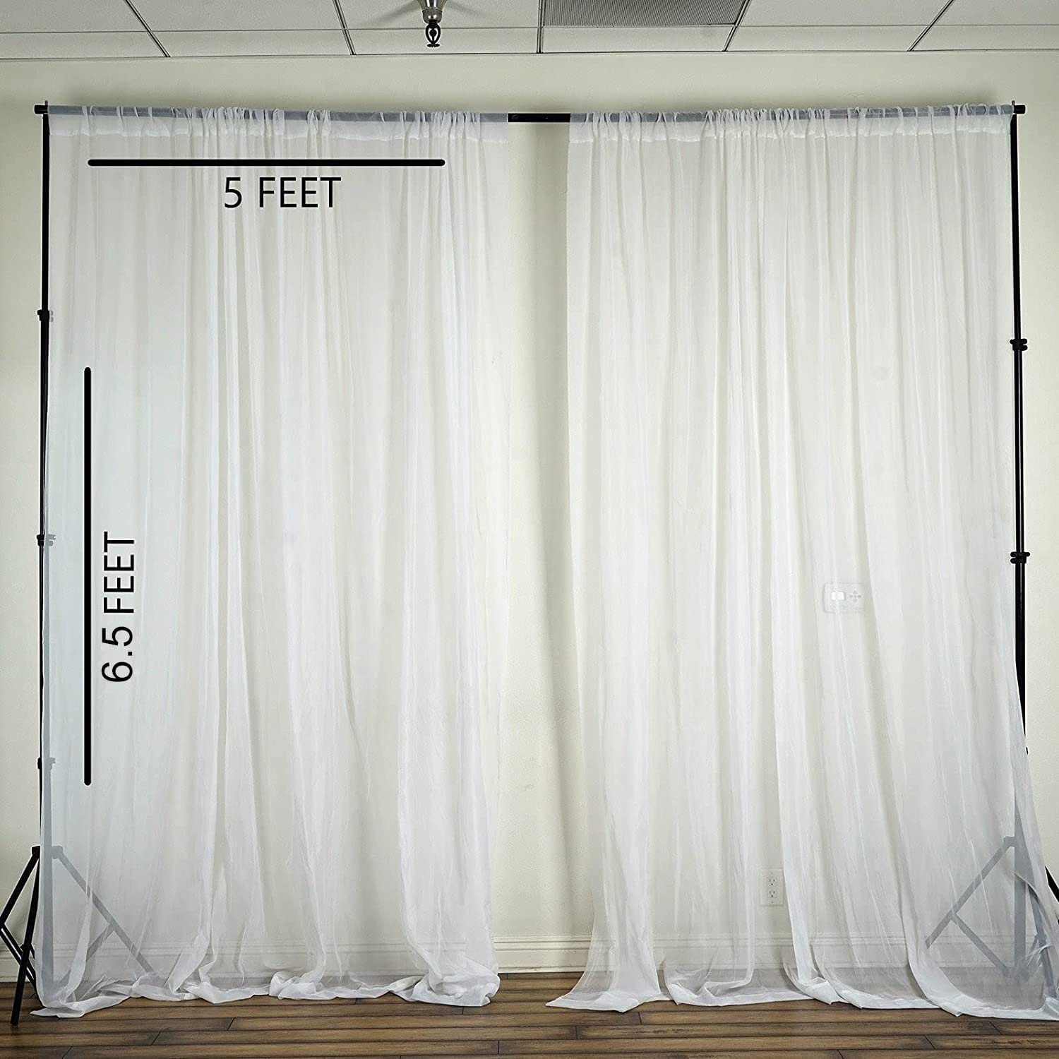 Backdrop decor with Pink & white Wisteria & Curtains