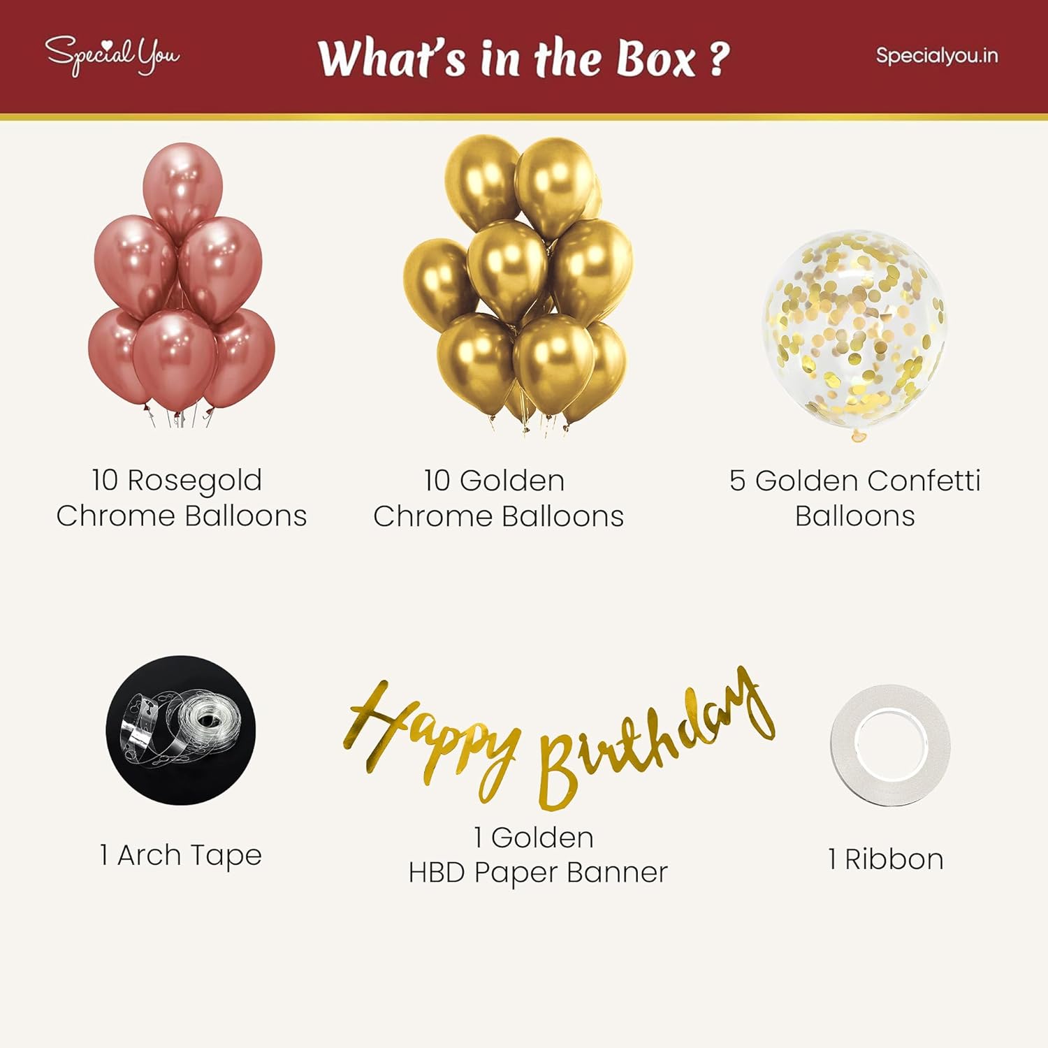 Gold & Rose Gold theme happy birthday decoration