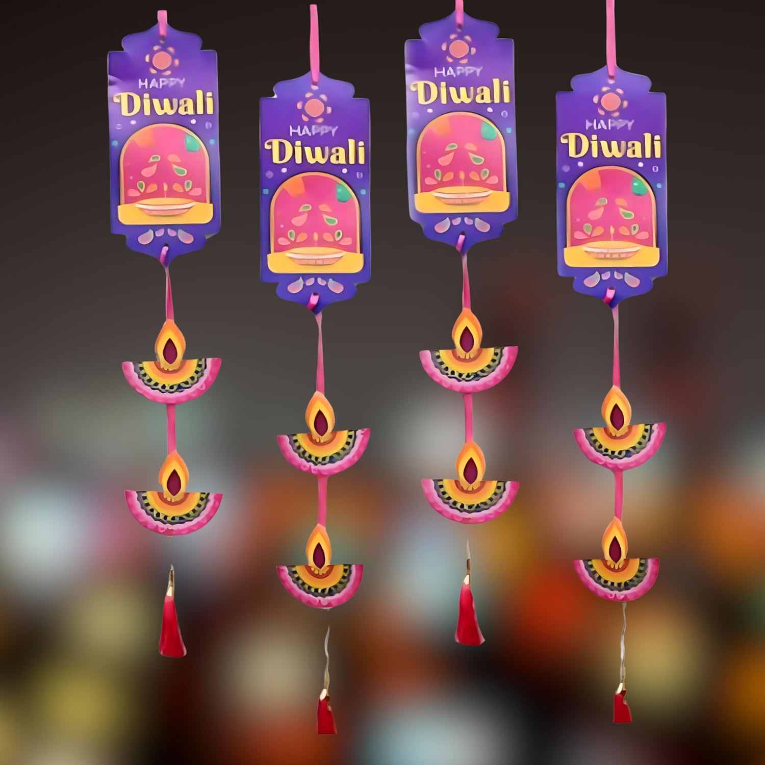Happy Diwali Hanging Pack of 4
