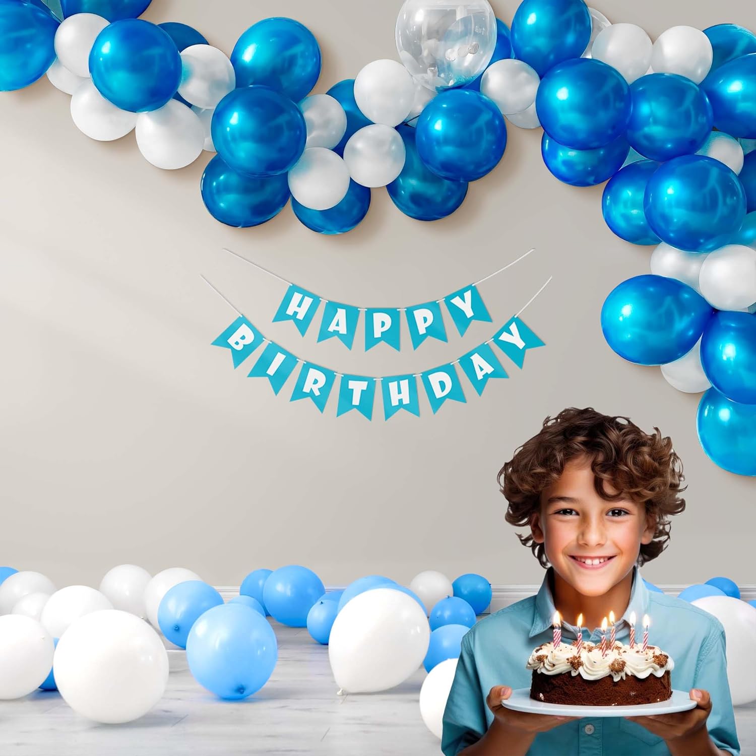 blue theme boys decoration