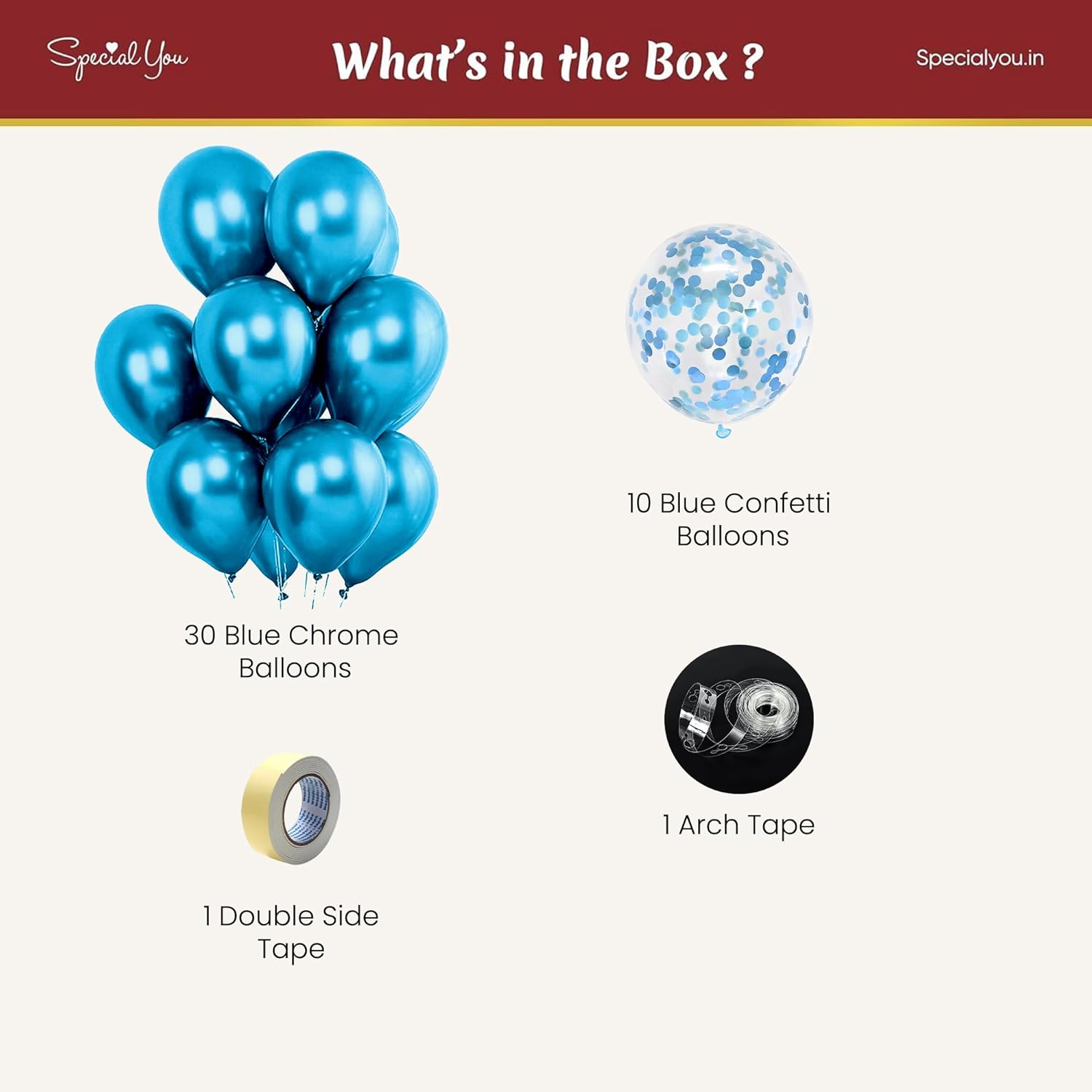Blue Metallic & Chrome Balloon Decorations