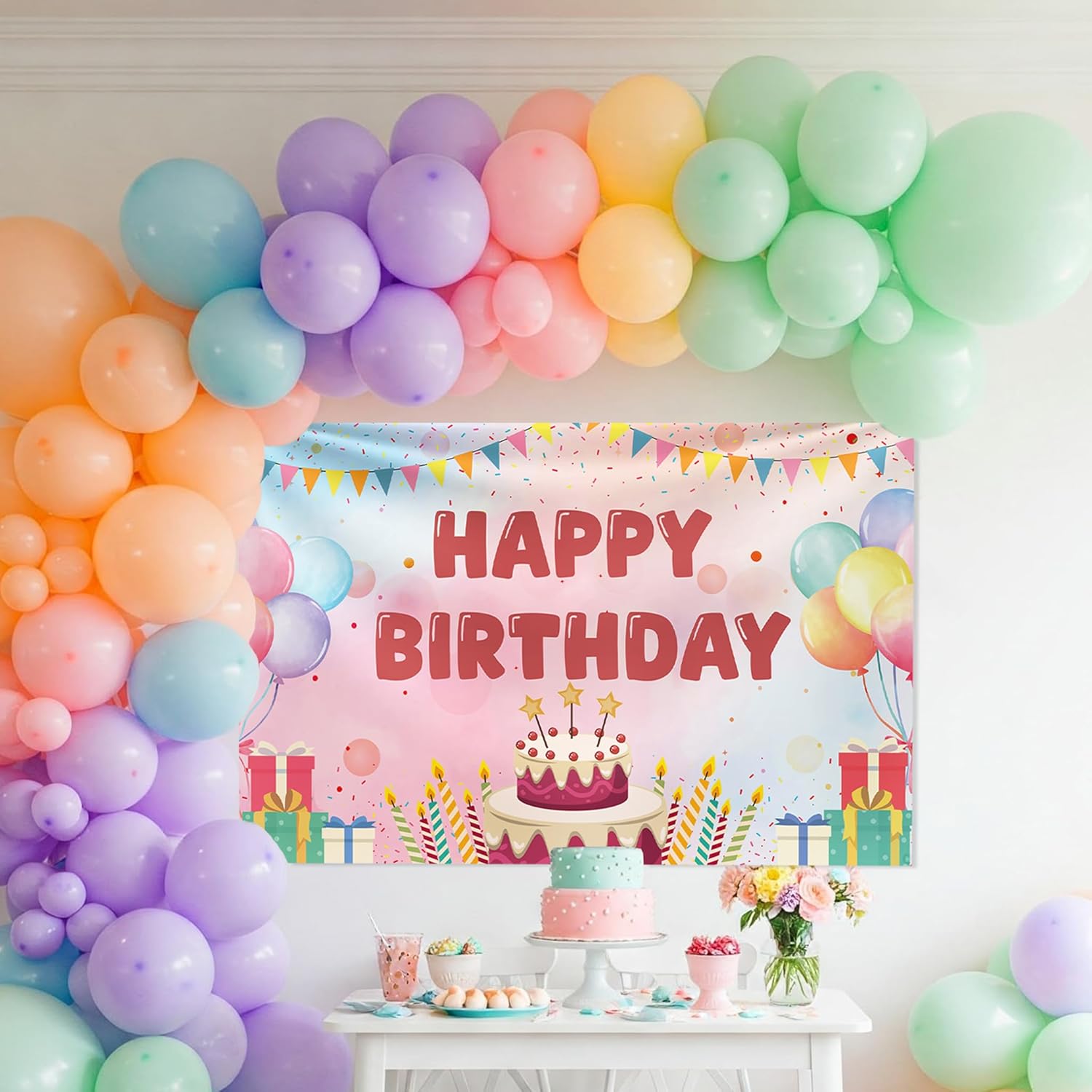 Rainbow Theme Birthday Decoration