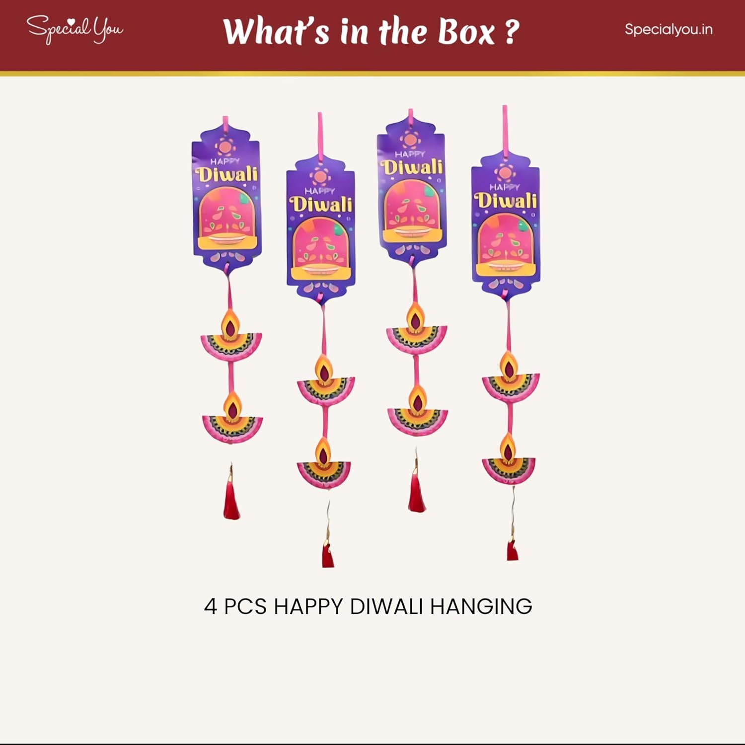 Happy Diwali Hanging Pack of 4