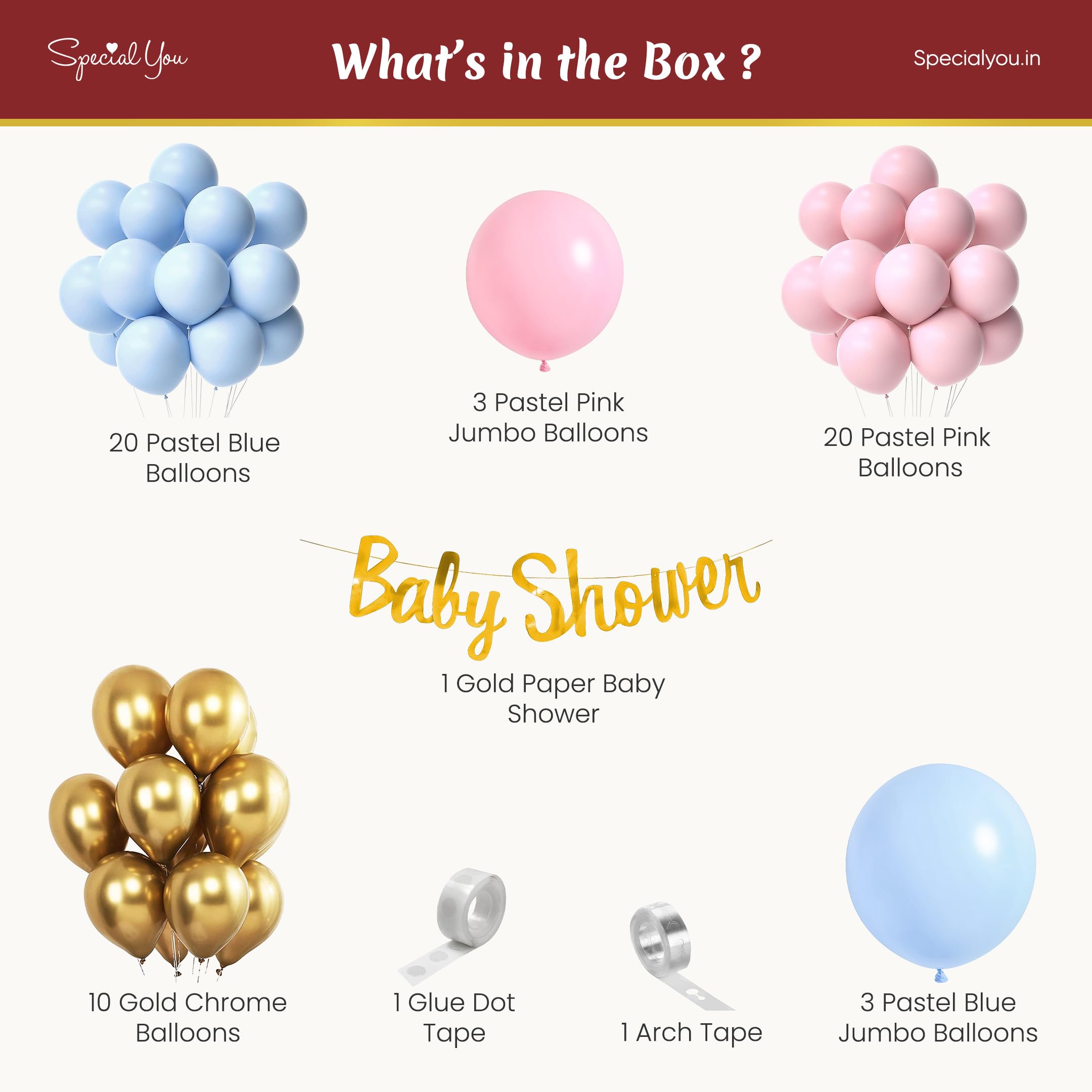 Pink & Blue Bliss DIY Baby Shower Decor kit